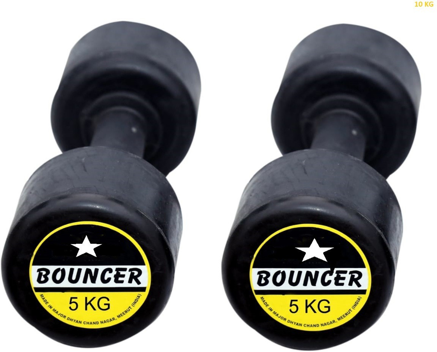 Image of GYM KART Exclusive (5Kg X 2 Pc) Quality Rubber Dumbbell Fixed Weight Dumbbell