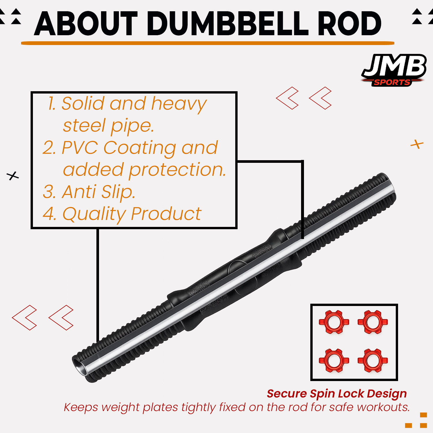 Image of JMB 30kg Dumbbell Set with 3ft straight rod, dumbbell rods, pvc plates & accessories Adjustable Dumbbell