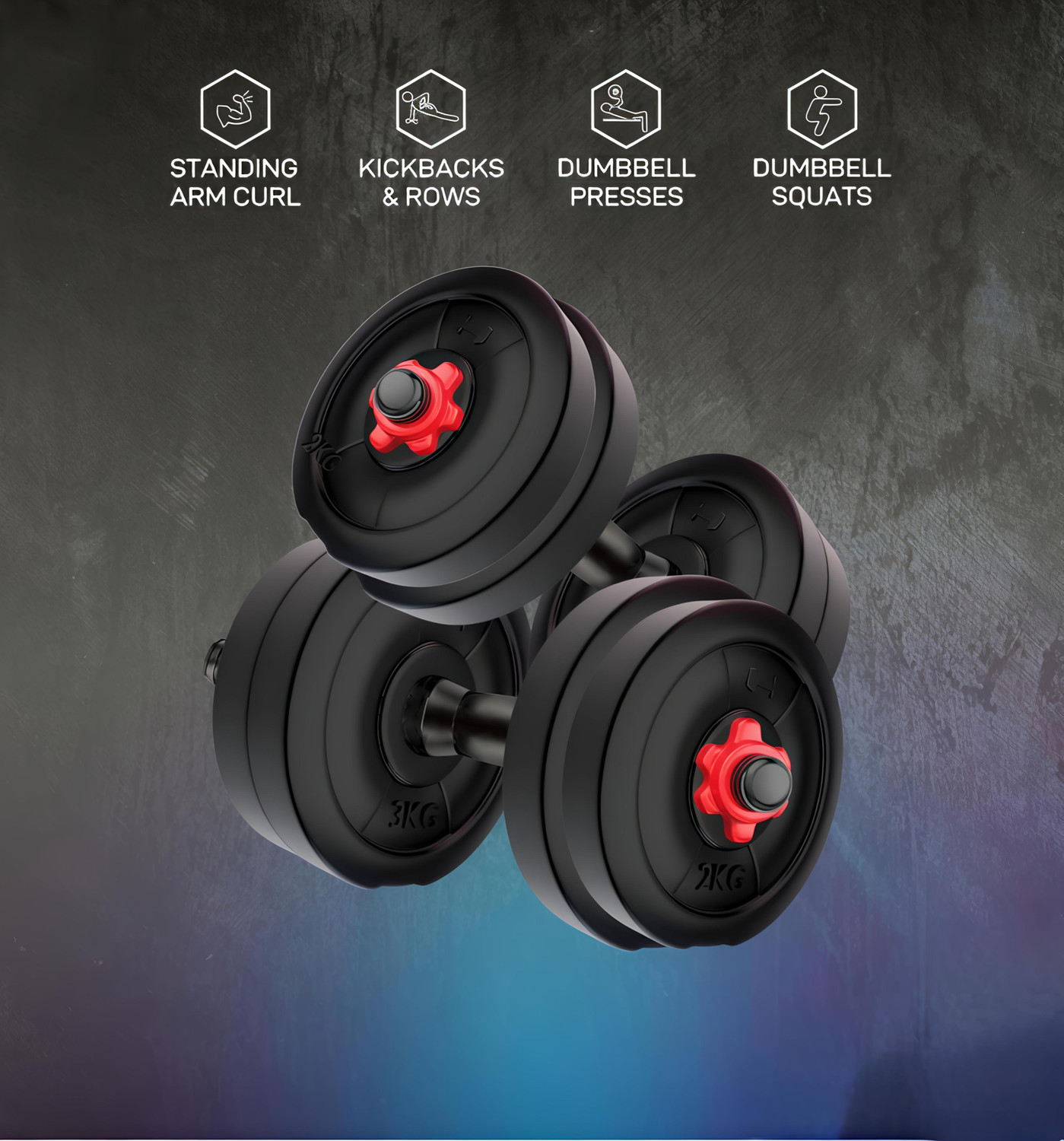 Image of Geetfit 20 KG DUMBBELL Adjustable Dumbbell (20 kg)