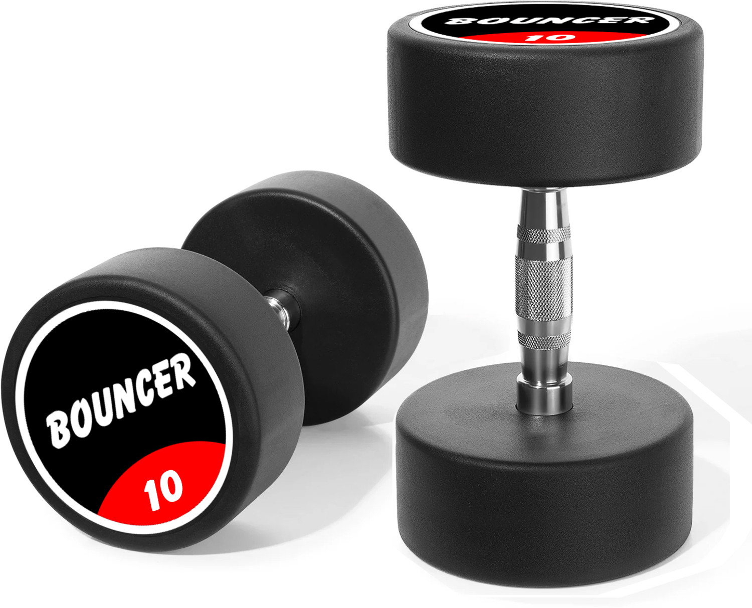 Image of FITRXX Panther Series (10*2)kg Rubber Coated Round Bouncer Dumbbells for Men & Women Fixed Weight Dumbbell
