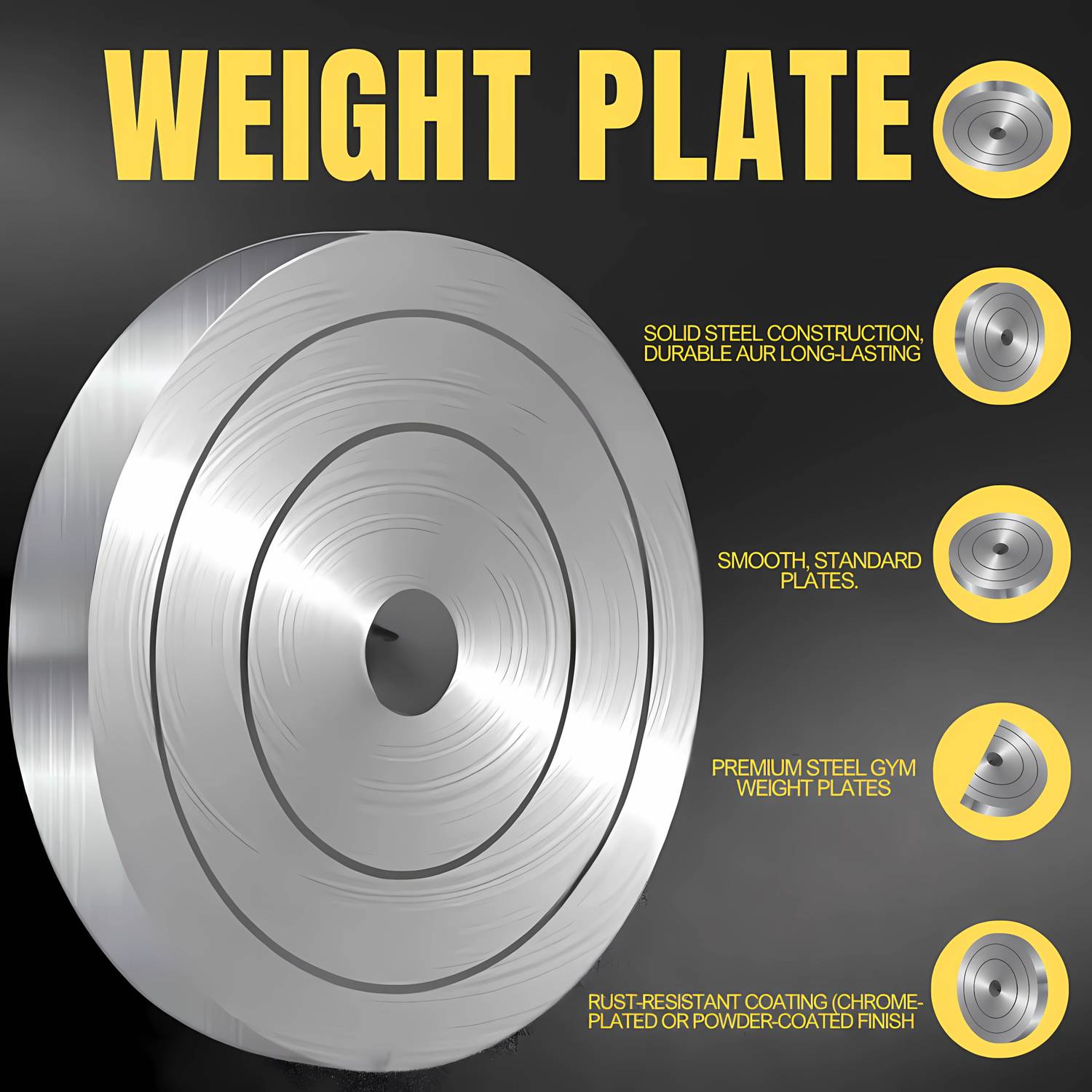 FIRE FITNESS Steel Weight Plate 10KG Set - Image 2