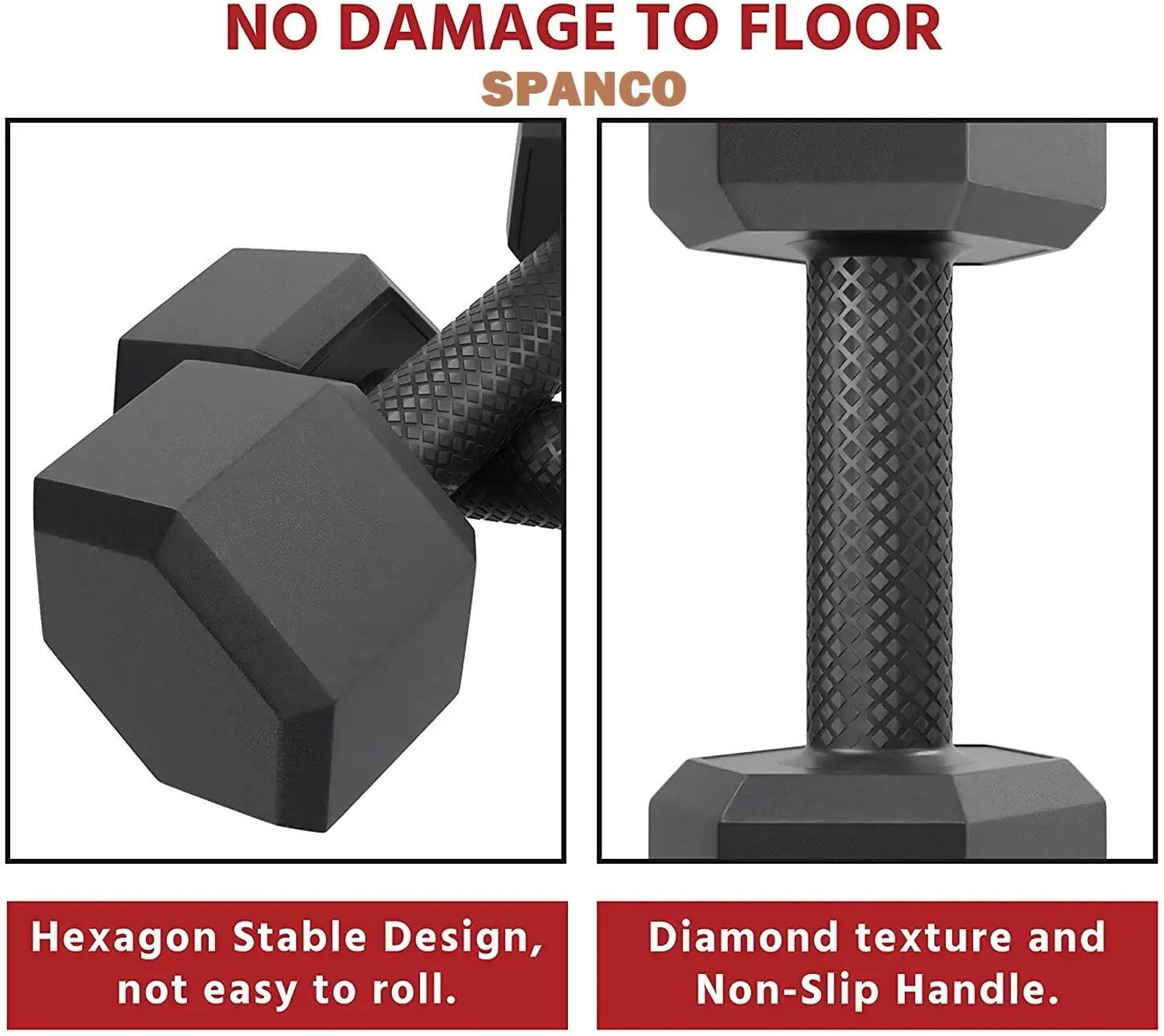 Image of STARX Hexa Dumbbells (3kg x 2) Black | Home Gym Fitness Weights Fixed Weight Dumbbell