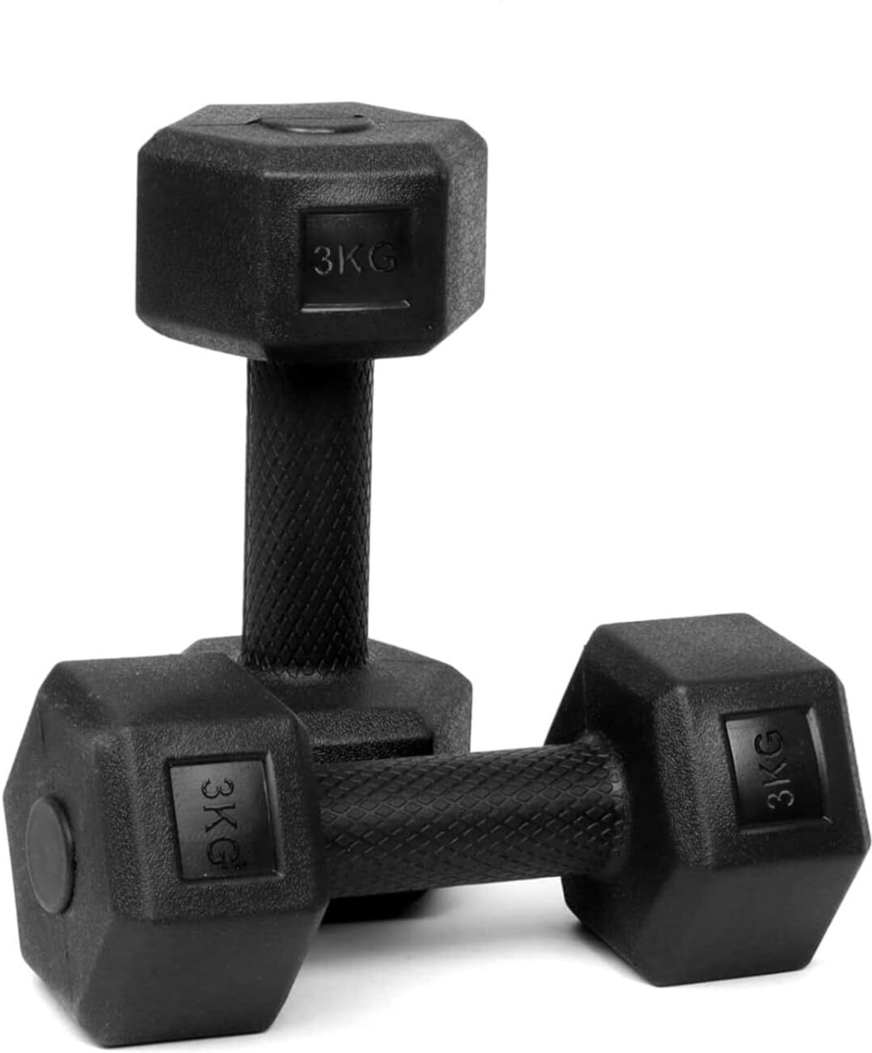 Image of STARX Hexa Dumbbells (3kg x 2) Black | Home Gym Fitness Weights Fixed Weight Dumbbell