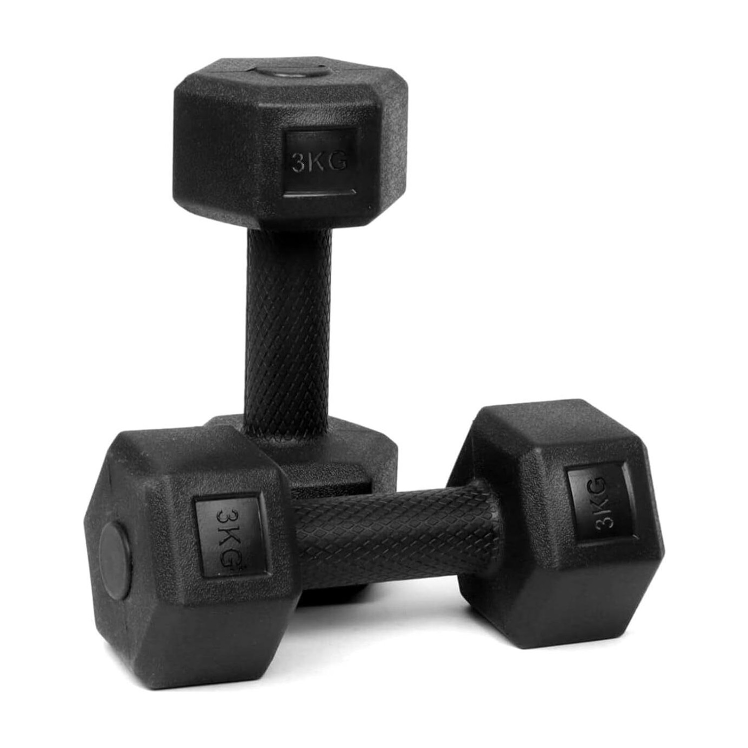 Image of STARX Hexa Dumbbells (3kg x 2) Black | Home Gym Fitness Weights Fixed Weight Dumbbell