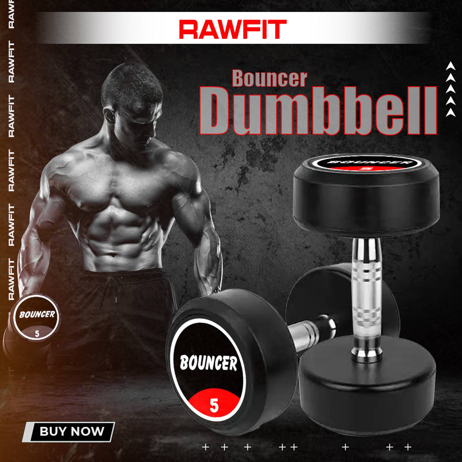 Set Of 5KGX2 High Quality Rubber Professional Bouncer Adjustable Dumbbell - Image 2