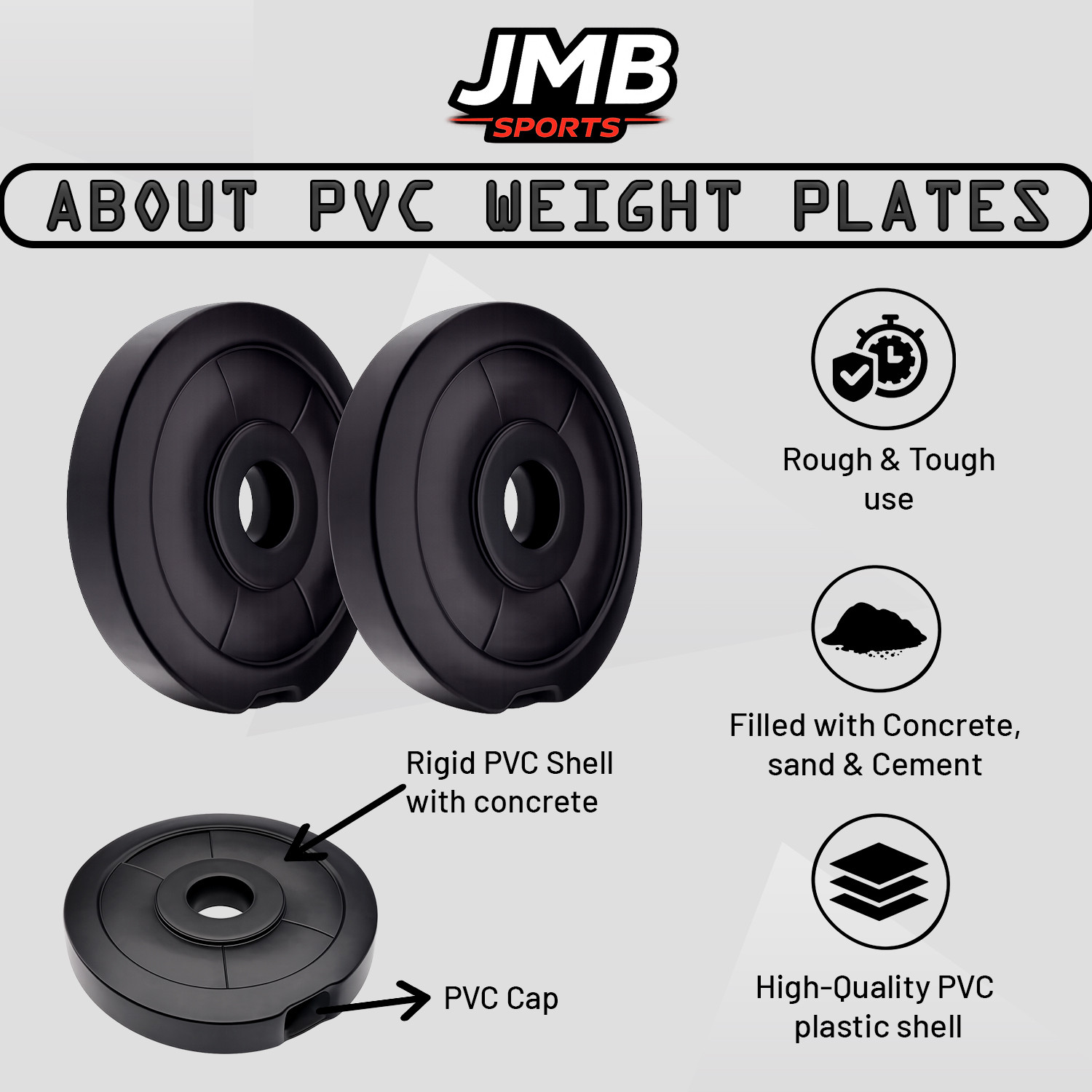 Image of JMB 30KG-3ft straight rod,Dumbbell rods, pvc plates(5kgx4 /2.5kgx4) & Accessories Adjustable Dumbbell