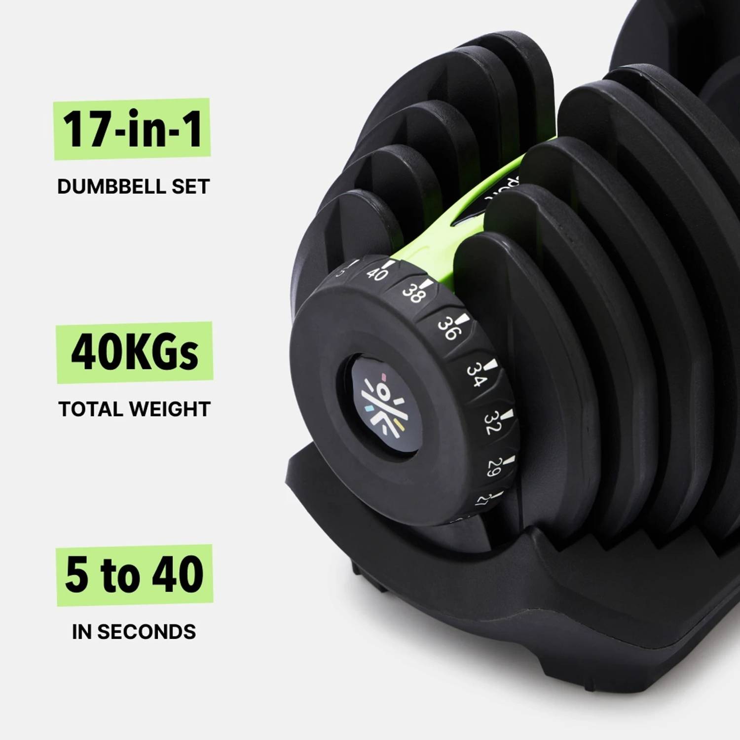 Cult 40 kg Compact Adjustable Dumbbell 5-40kg - Image 2