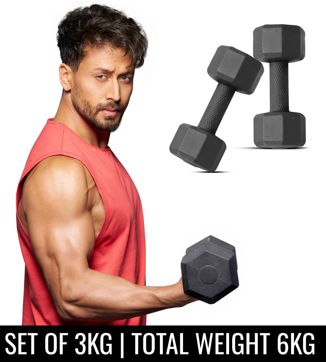 SLOVIC PVC Dumbbells Set 3 Kg x 2 Pack of 2 - Image 1
