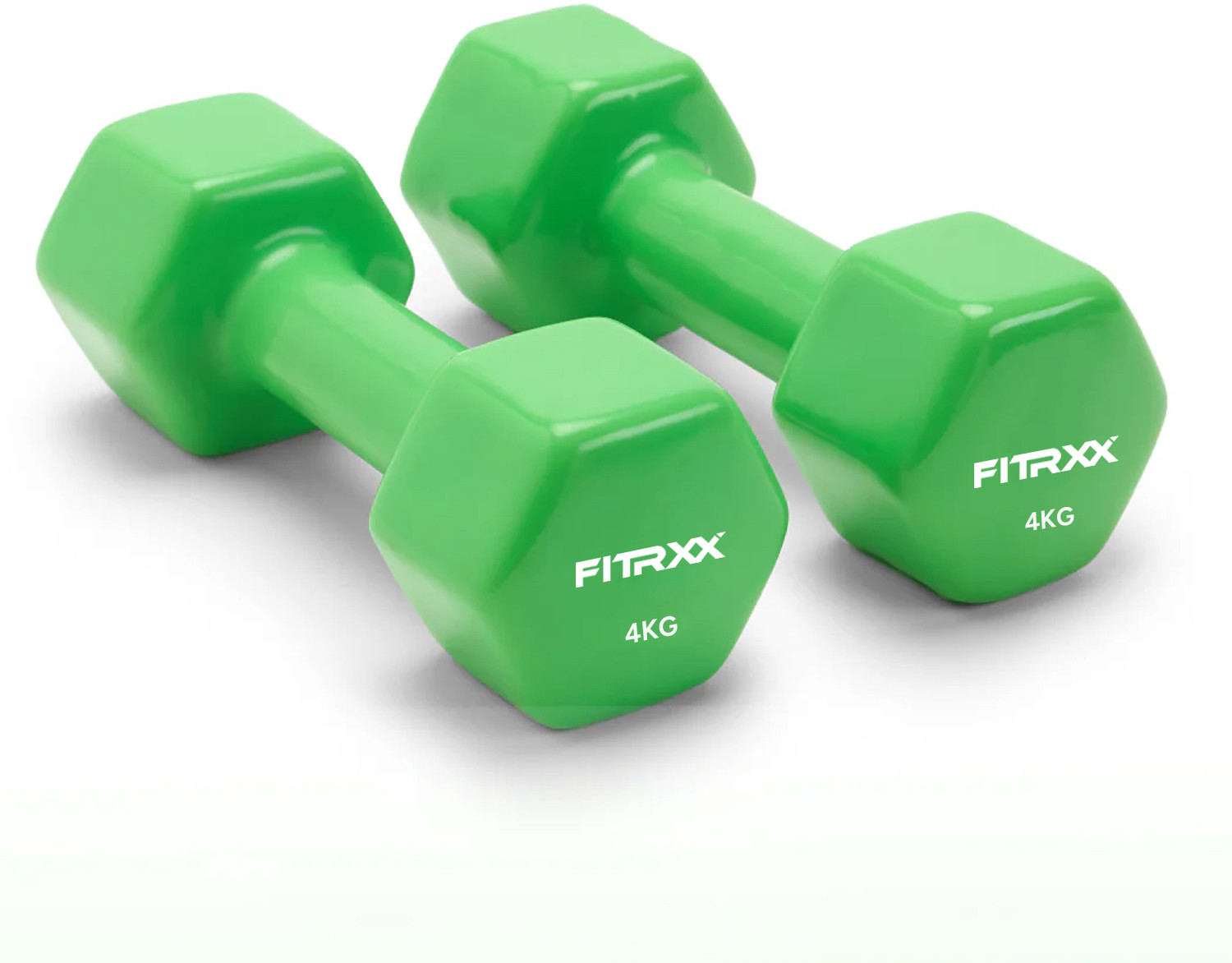 Image of FITRXX Vinyl Dumbbells 4 Kg | Men And Women | Non-Slippery Dumbbell (Set Of 2), Green Fixed Weight Dumbbell
