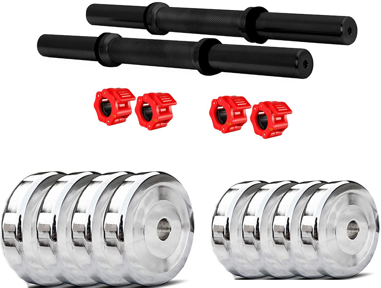 Image of YMD Home Gym Set, Steel Dumbbell Set, Steel Dumbbell Plates (1.5KGX4 Pc) Adjustable Dumbbell