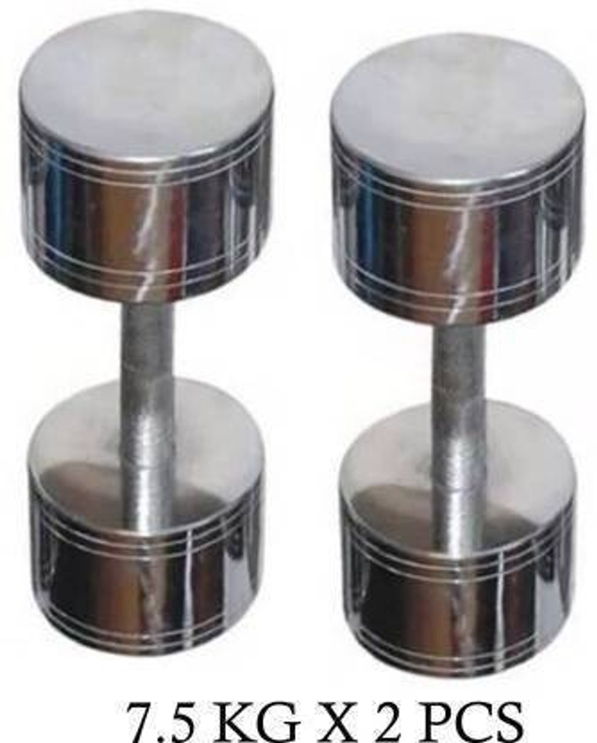 Hridya Trade Exclusive 7.5 Kg * 2 Pcs STEEL CHROME PLATED Fixed Weight ...