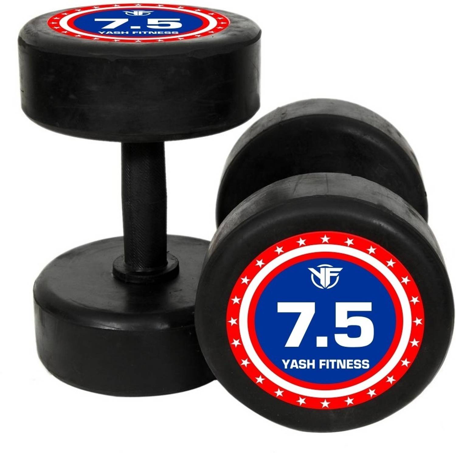 yash fitness 7.5 KG RUBBER DUMBBELL Fixed Weight Dumbbell