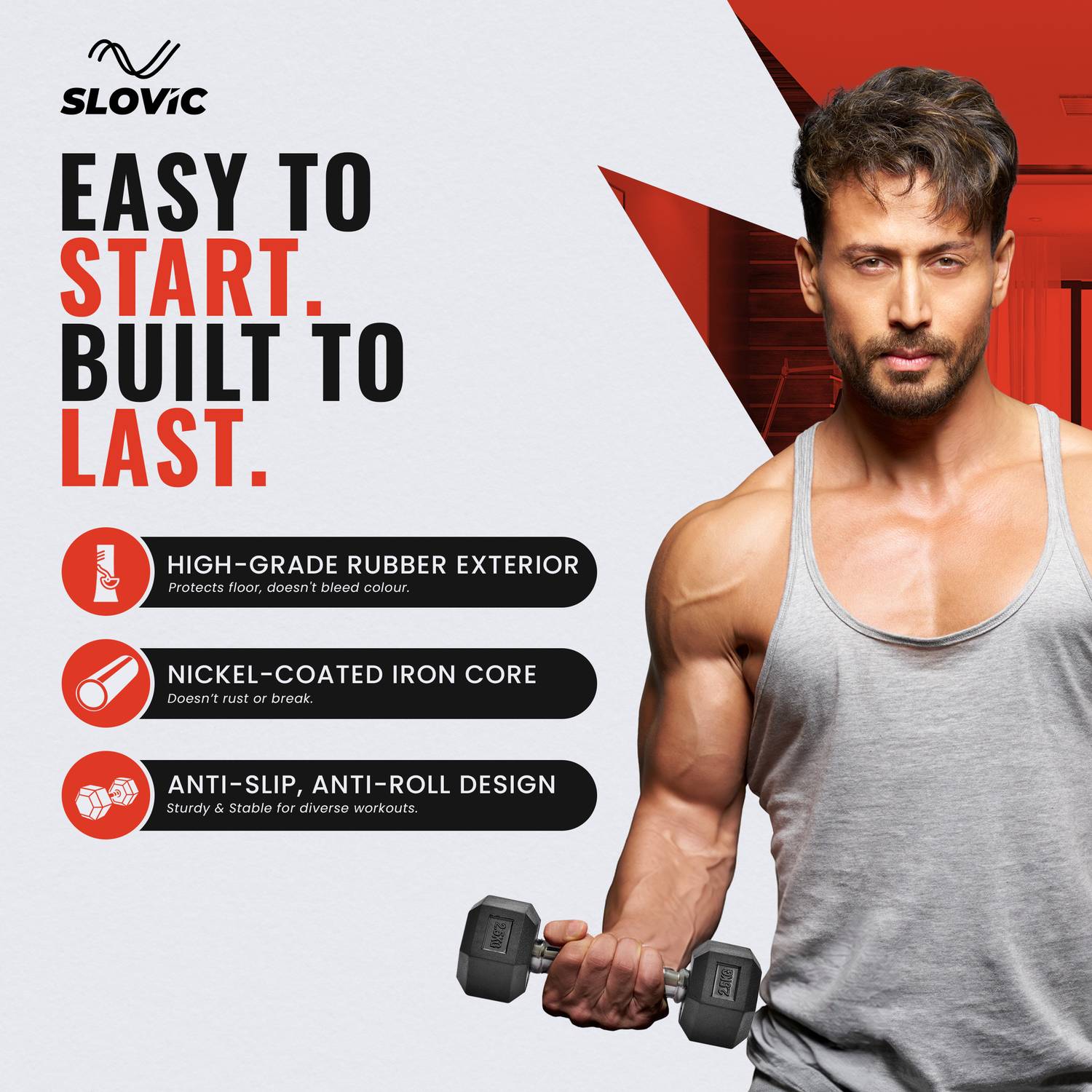 SLOVIC 5kg Dumbbell Set of 2 Pack of 2 - Image 5