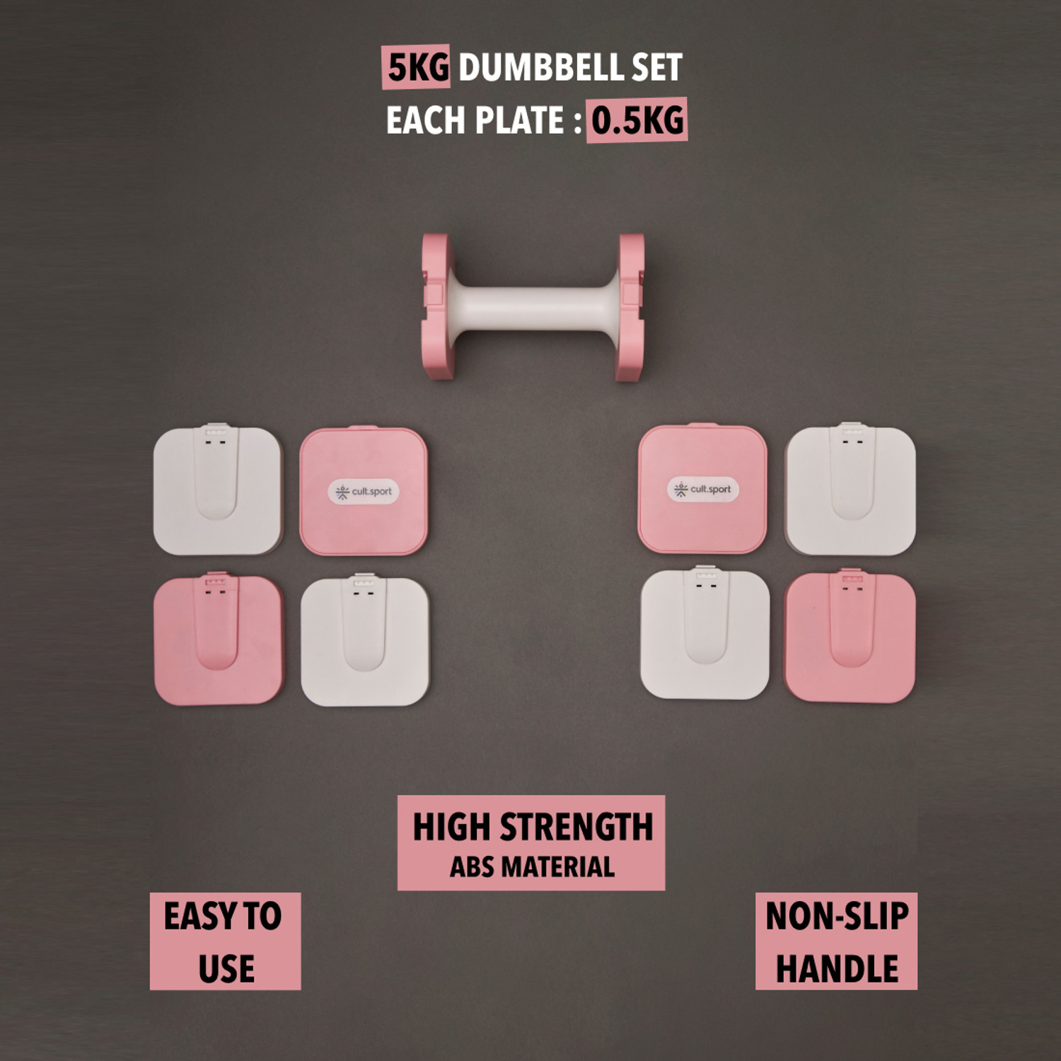 Image of Cult Derby Dumbbell Ideal for HomeWorkout Strength Training for Men & Women Pack of 2 Adjustable Dumbbell
