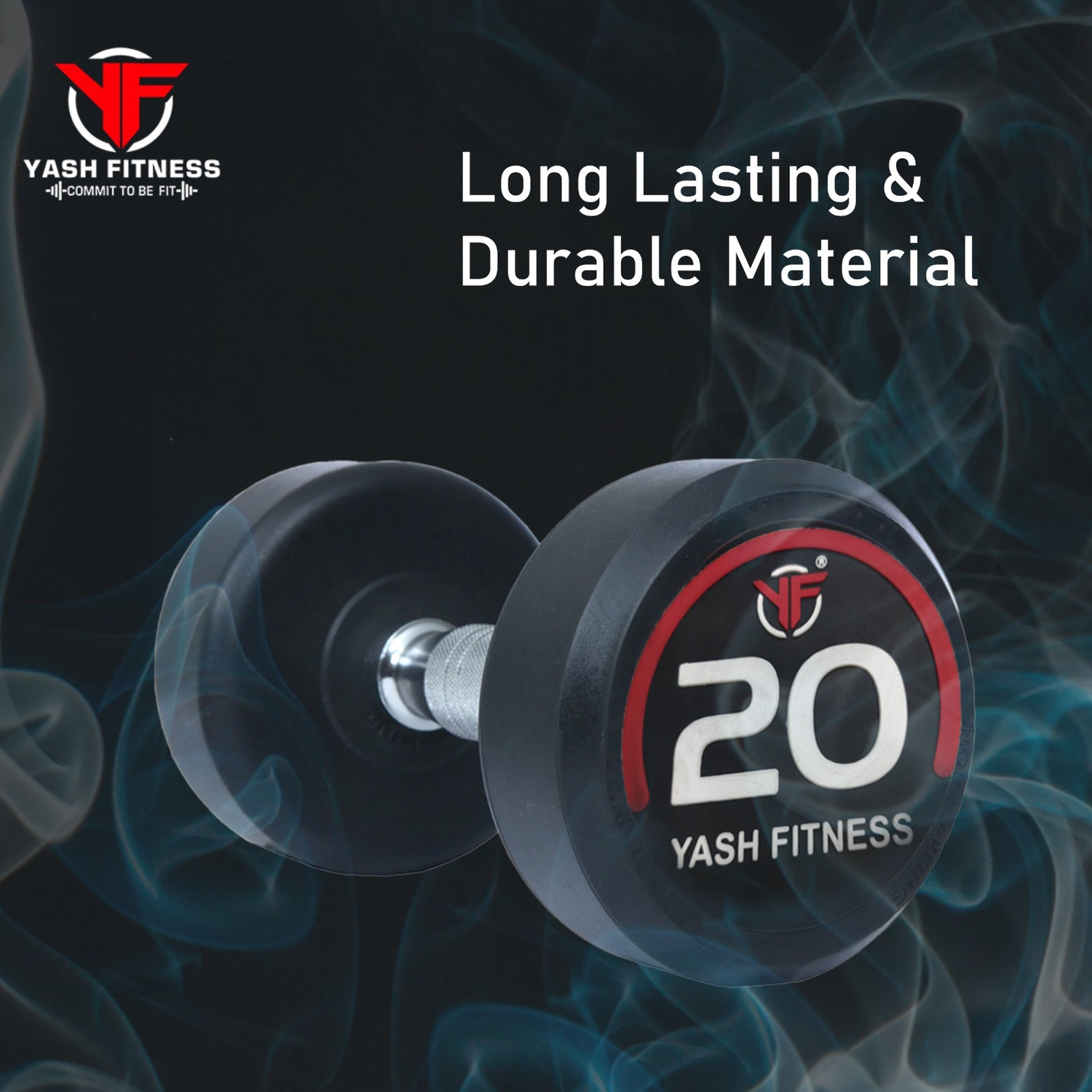 Image of yash fitness Set Of 20KGX2 High Quality Rubber Professional Bouncer Fixed Weight Dumbbell