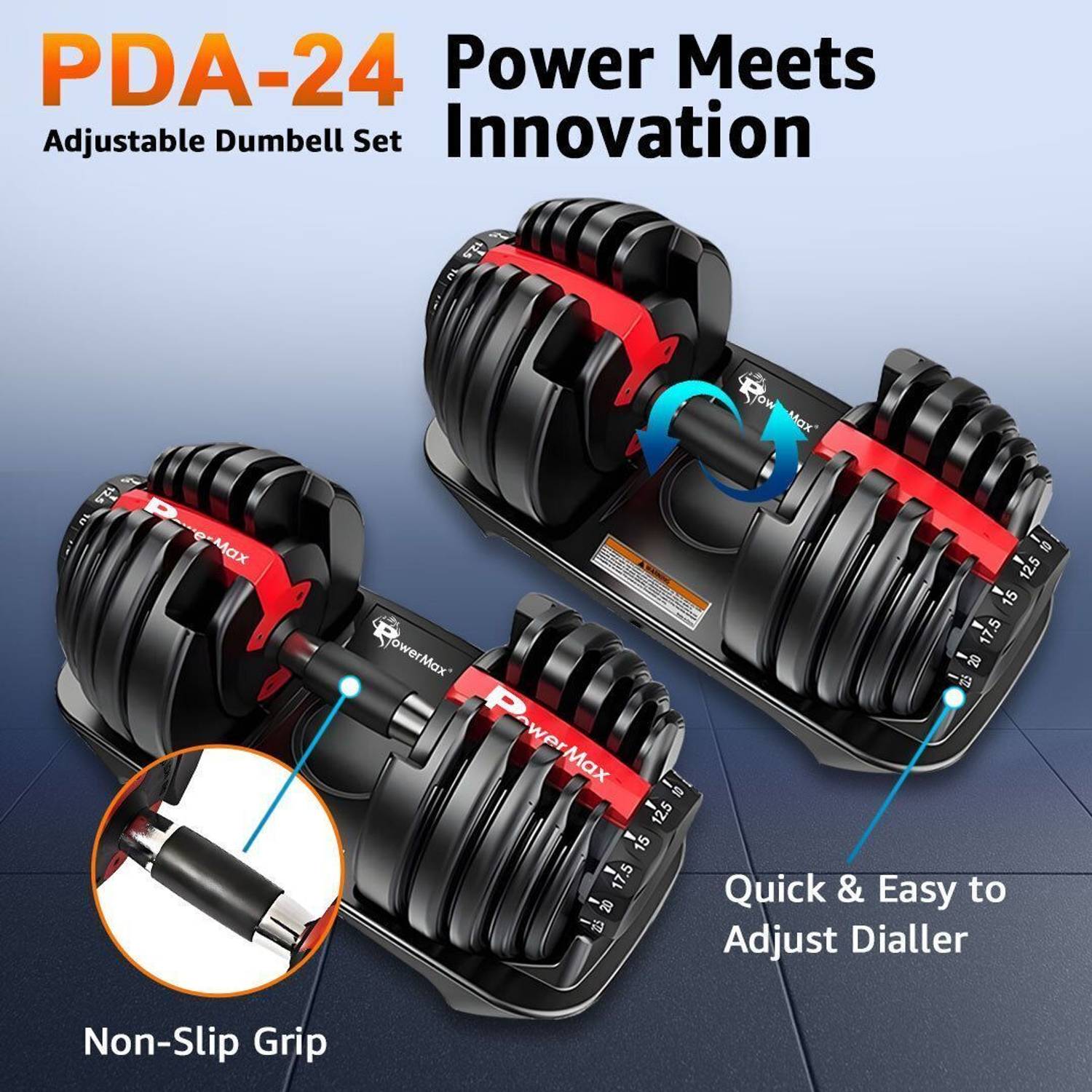 Powermax Fitness PDA-24 2.5-24KG Home Gym Set - Image 2