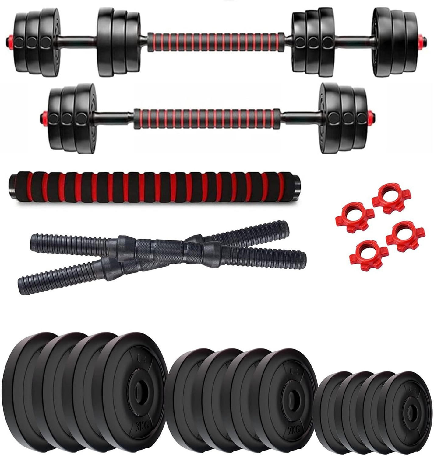 Image of Adrenex Convertible Dumbbells Kit 24 Kg For Home Gym Adjustable Dumbbell