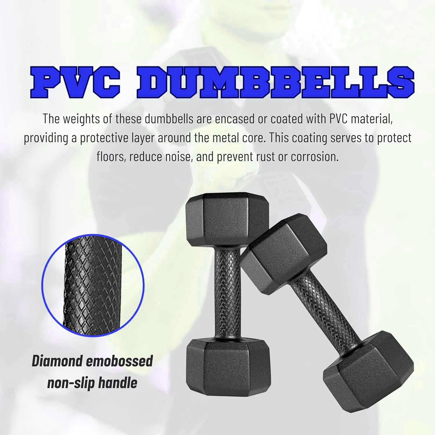 Image of STARX Hexa Dumbbells (2kg x 2) Black | Home Gym Fitness Weights Fixed Weight Dumbbell