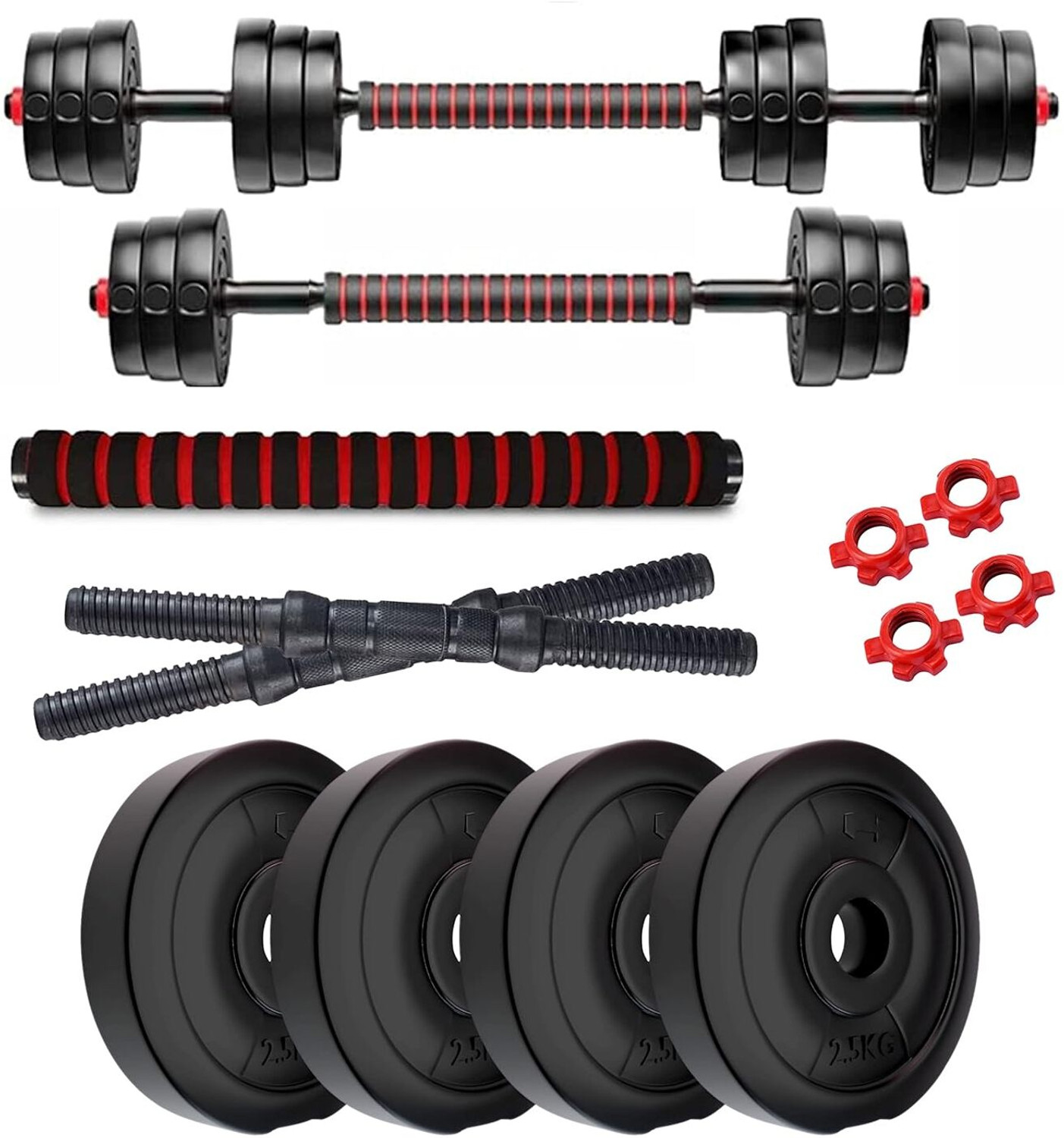Image of Adrenex Convertible Dumbbells Kit 10 Kg For Home Gym Adjustable Dumbbell