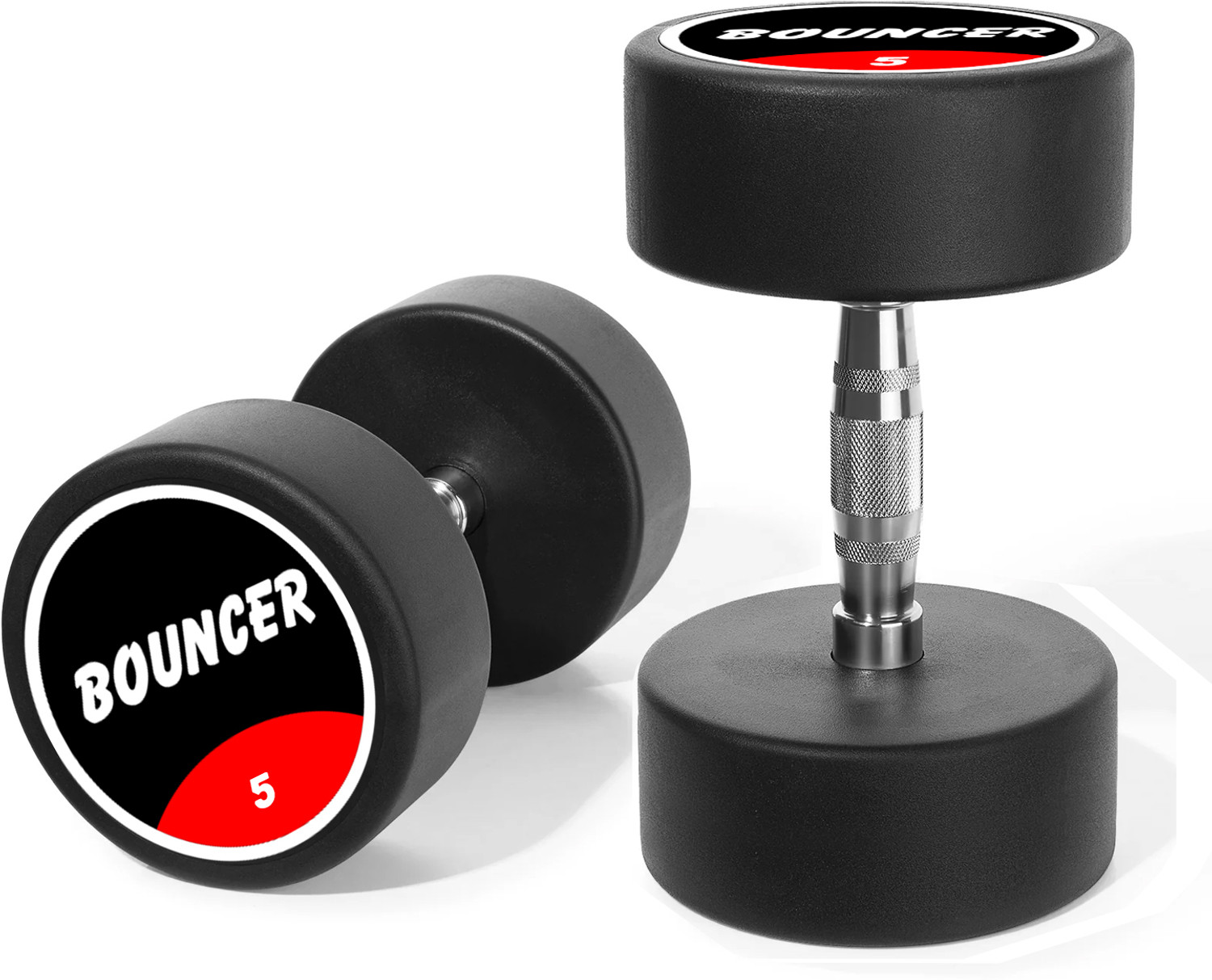 Image of FITRXX Panther Series (5*2)kg Rubber Coated Round Bouncer Dumbbells for Men & Women Fixed Weight Dumbbell
