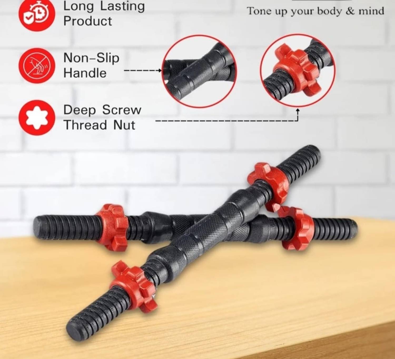 GEETAFITNESS 3 in 1 8 kg Adjustable Dumbbell Set - Image 3