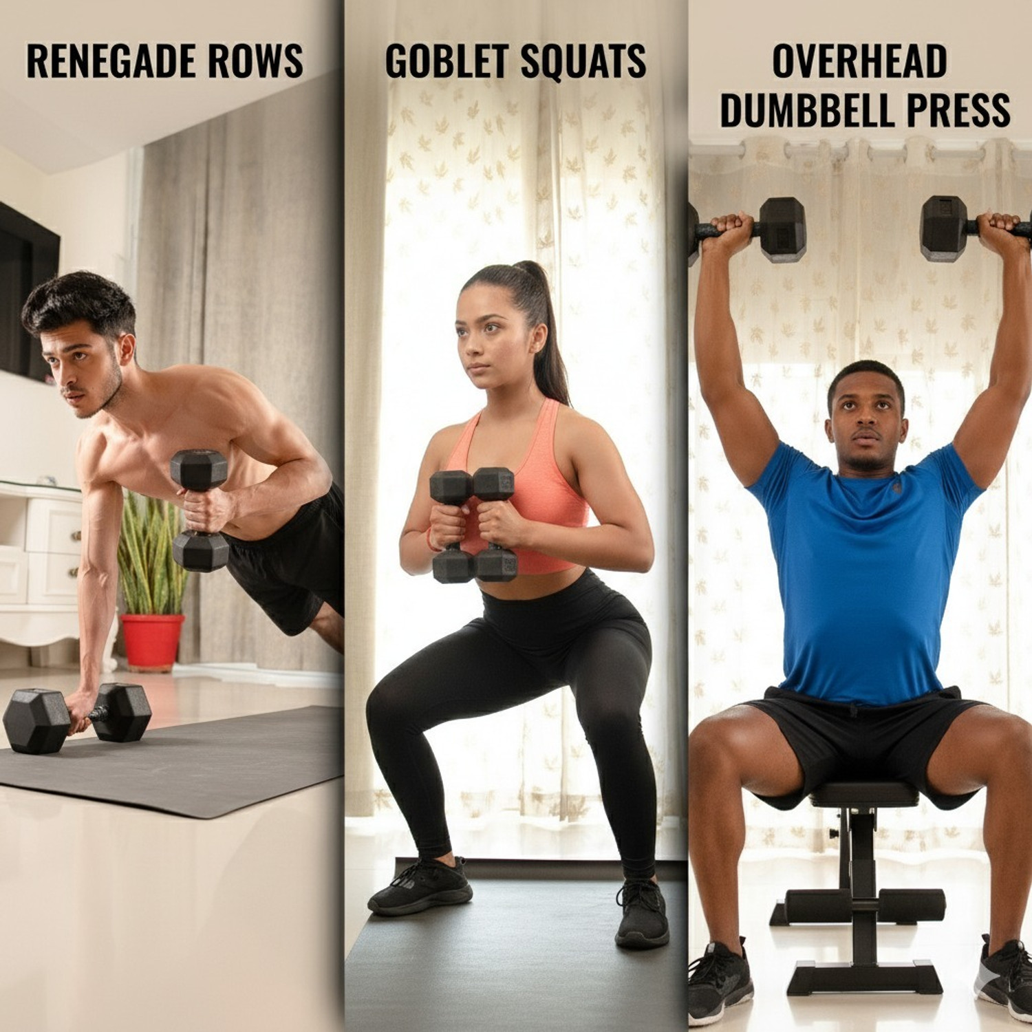 Image of MAYOR Premium PVC 1KG Dumbbells Set for Home Gym, 1 Pair Hex Dumbbells, 1KG X 2 PCS Fixed Weight Dumbbell