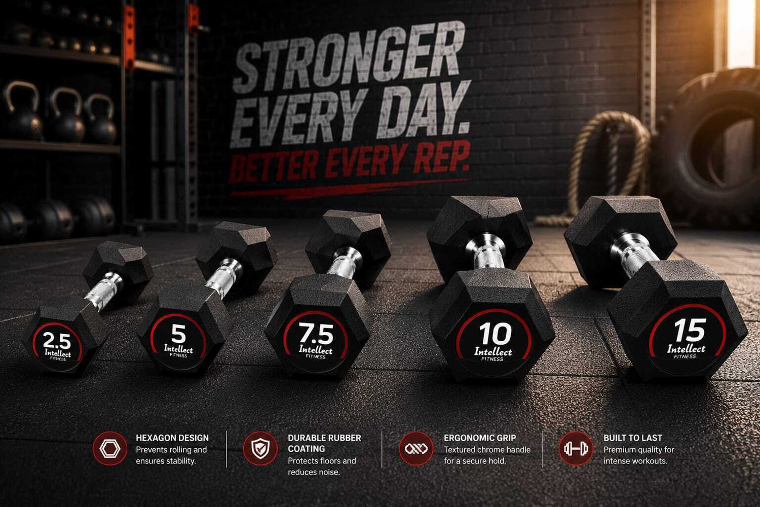 Image of Intellect Creation Premium FormX Single Dumbbell 2.5kg Fixed Weight Dumbbell