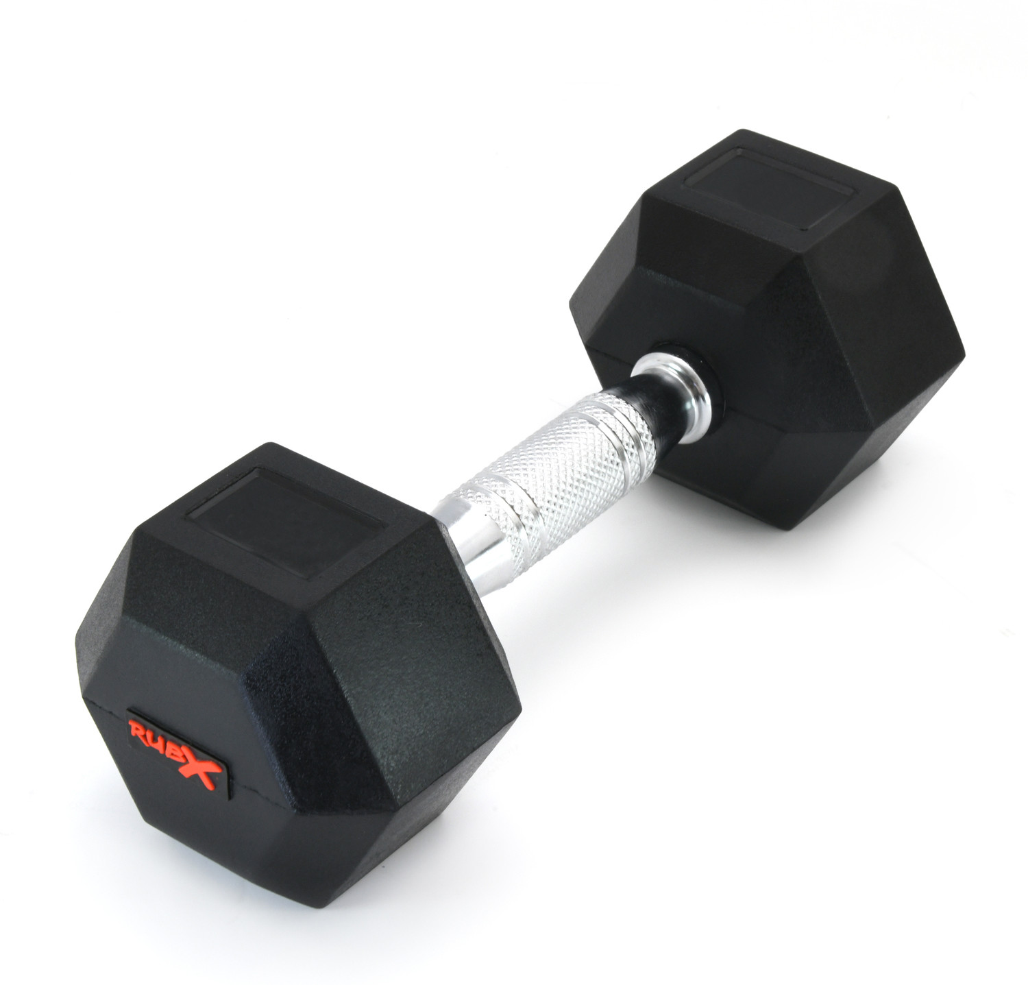 Image of RUBX Rubber Encased Solid Hex Dumbbell Single Piece (10 KG SINGLE PIECE) Fixed Weight Dumbbell