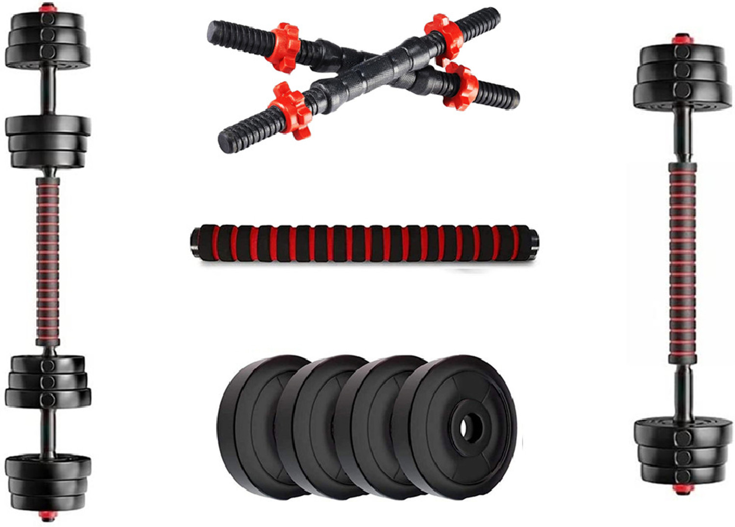 Image of DreamFit 3in1 convertible 8 kg (2kgx4) set , barbell connector Adjustable Dumbbell