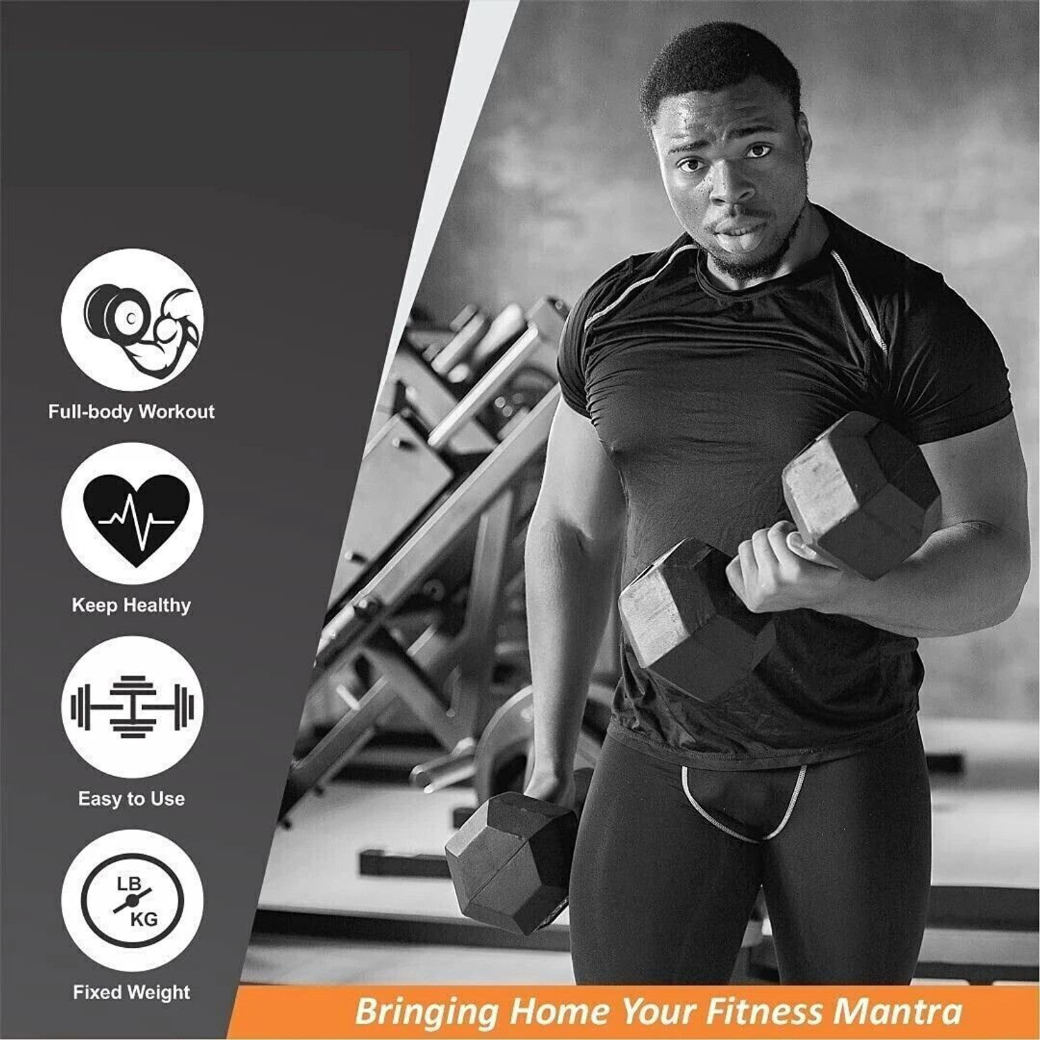 Image of KSP Elite PVC Dumbbell Set 2KGS X 2 PCS, 1 Pair Dumbbells, Hex Dumbbells, Home Gym Fixed Weight Dumbbell