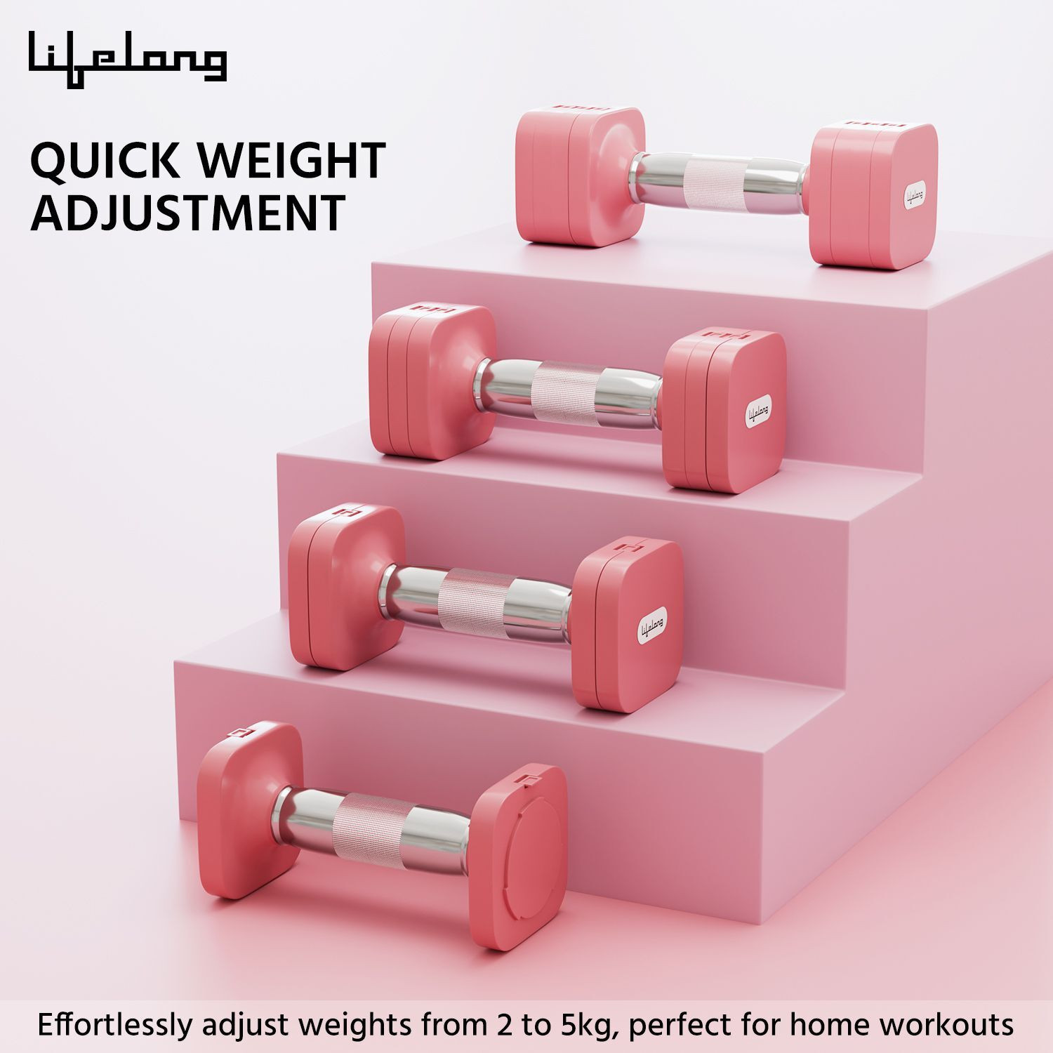Image of Lifelong Adjustable Dumbbells| Home Gym Equipment for Fitness | Gym Dumbbells Adjustable Dumbbell