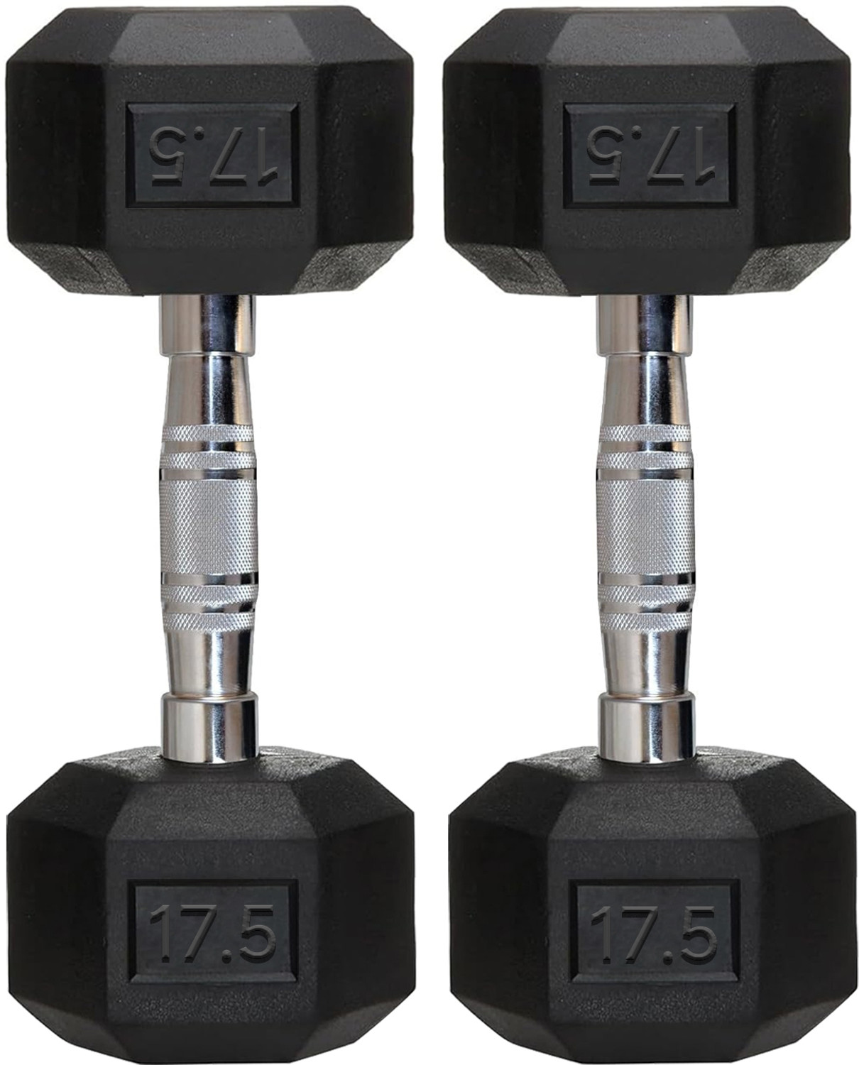 Image of FITRXX 0.3 kg 17.5 kg Pair Of Rubber Coated Hexa Dumbbell Set For Men & Women Hex Dumbbells Home Gym Combo
