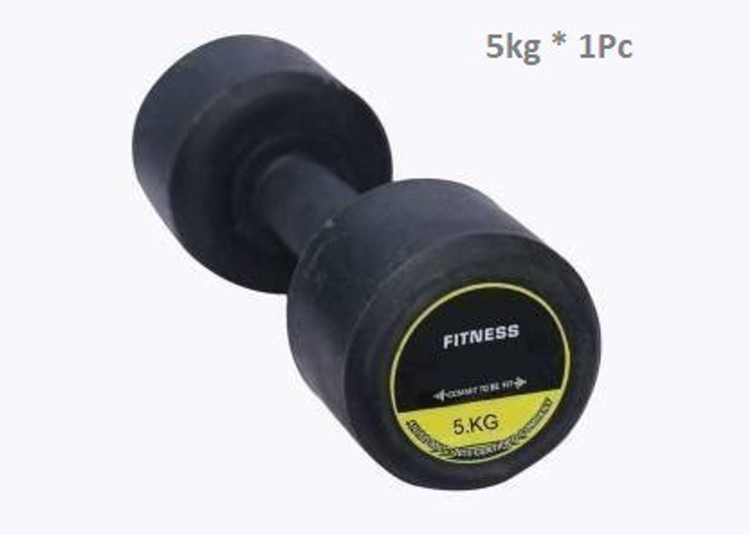 Image of GYM KART Premium (5Kg X Pc1) Quality Rubber Dumbbell Fixed Weight Dumbbell