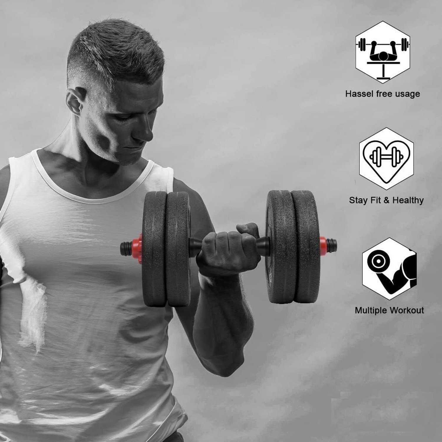 Image of SAFECO FITNESS 10 KG 3FT C HG Adjustable Dumbbell