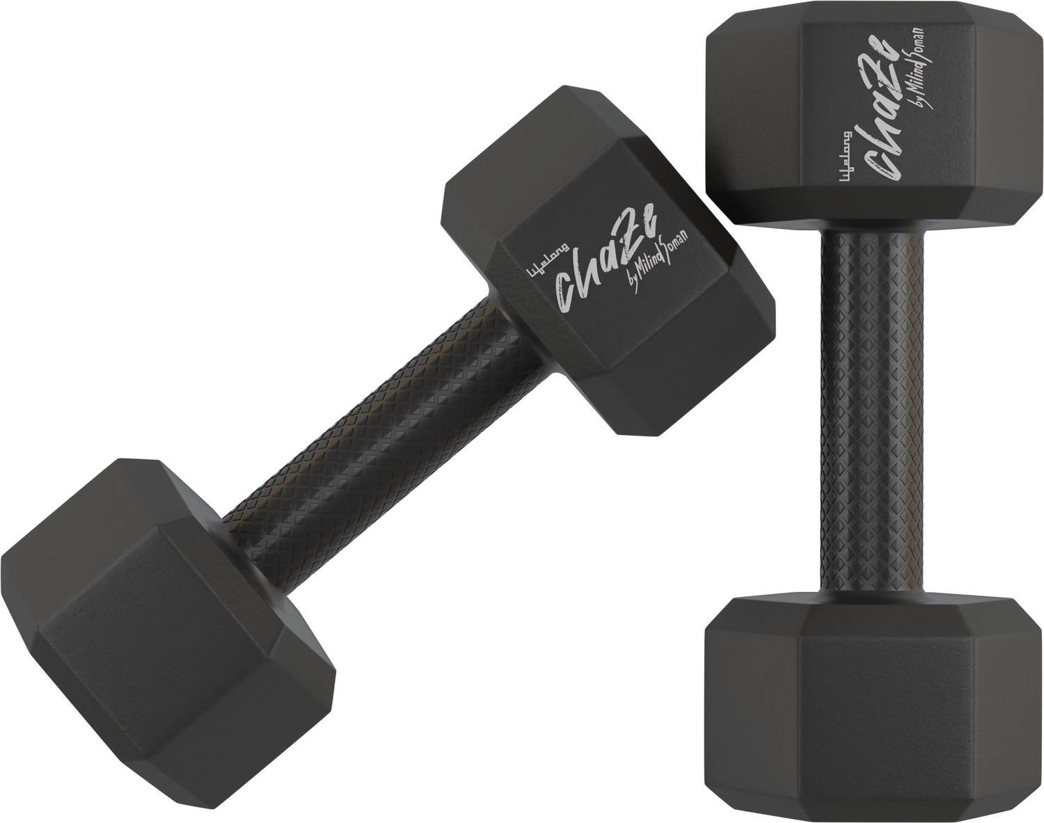 Lifelong Chaze PVC Hex Dumbbells Pack of 2 (2kg*2) Black Color(6 Months Warranty)