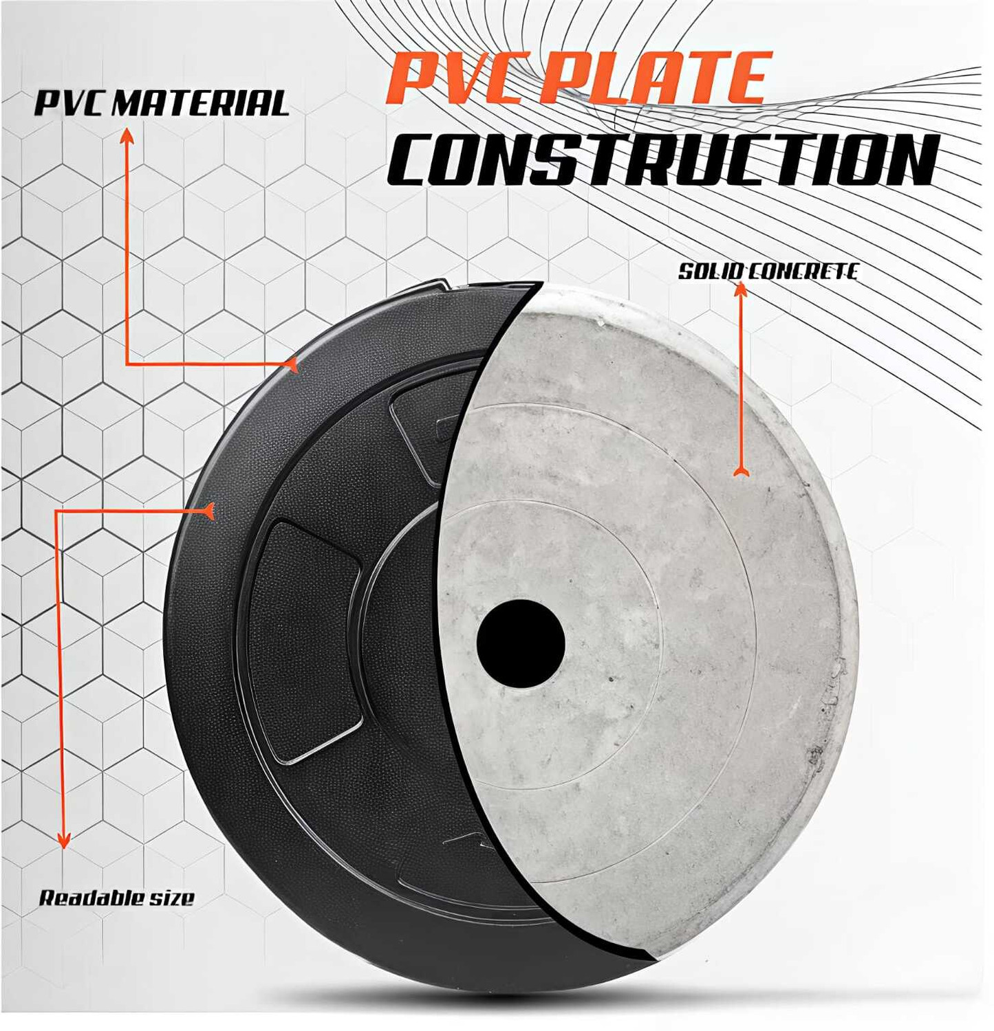 Image of KISHOREFIT 10 KG PVC PLATE 2*5 Black Weight Plate