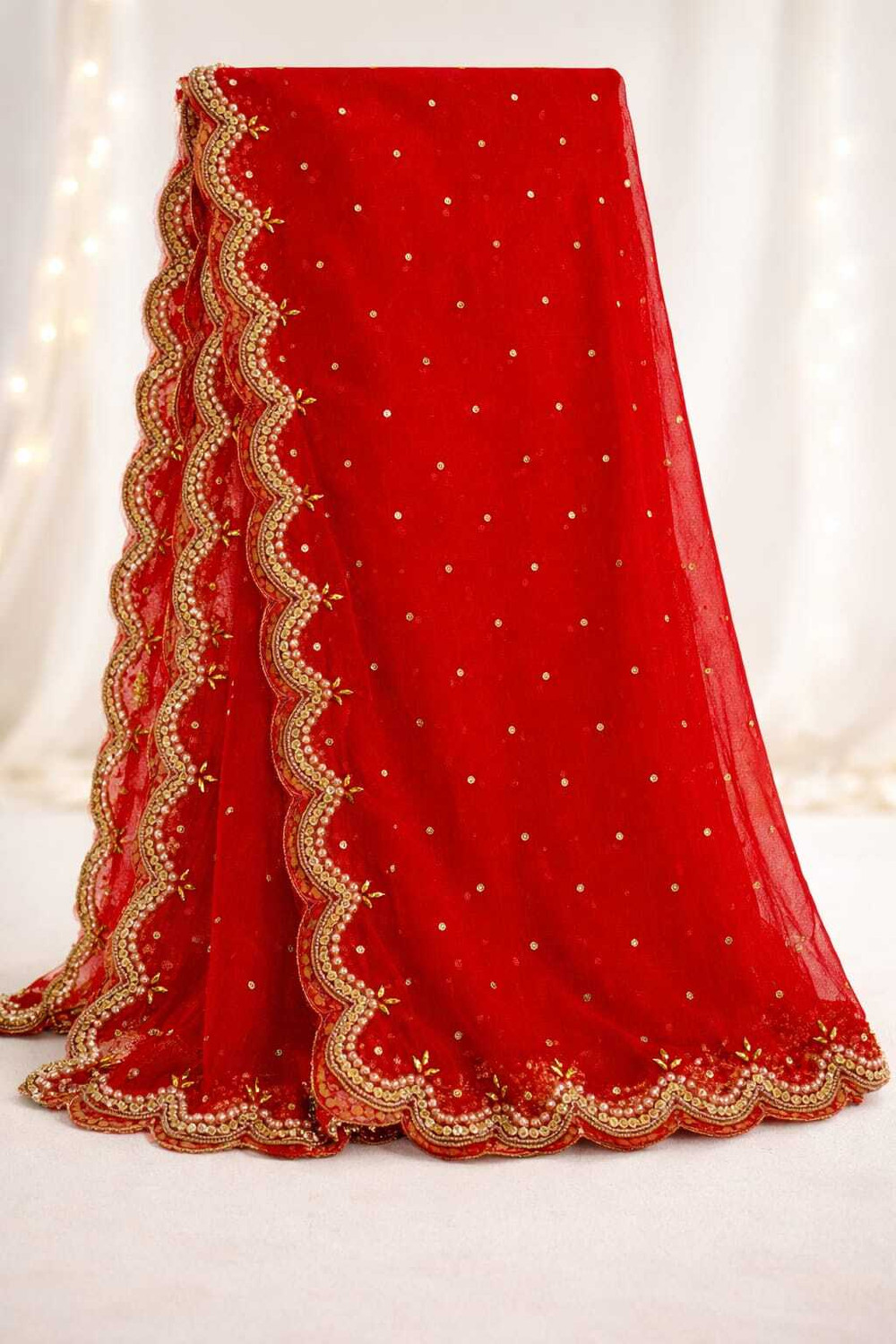 Image of SAHINADUPATTA Net Striped Women Dupatta
