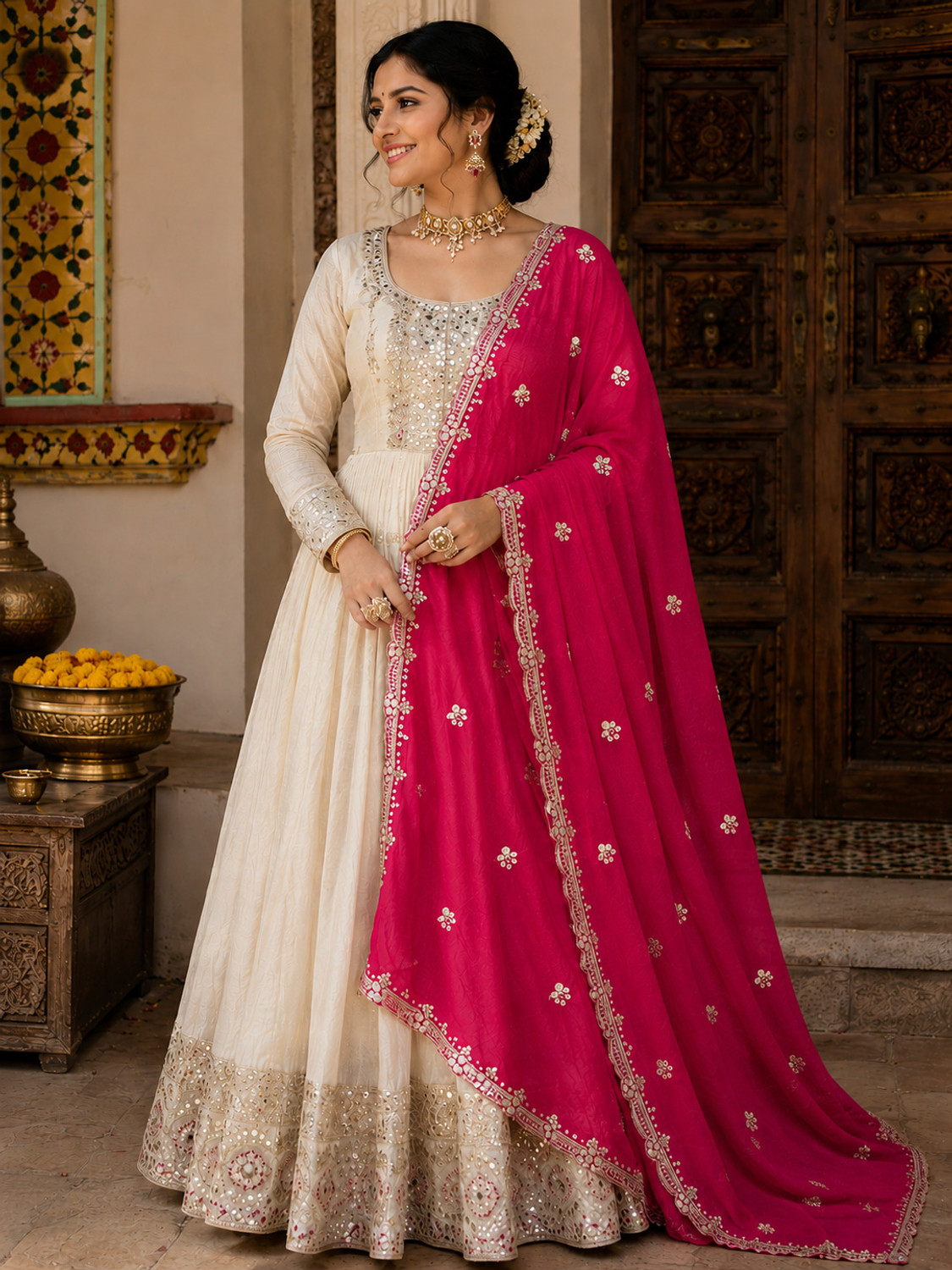 Image of PAHENAVA BY DRASHTI Georgette Embroidered Women Dupatta