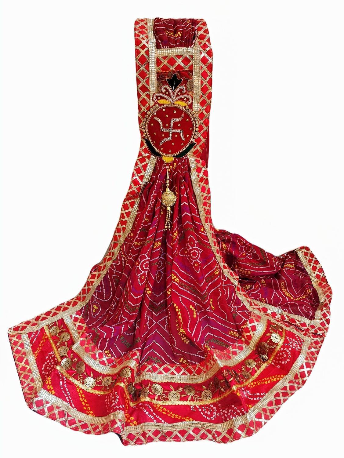 Avilhara Poly Georgette Embroidered Red Women Dupatta