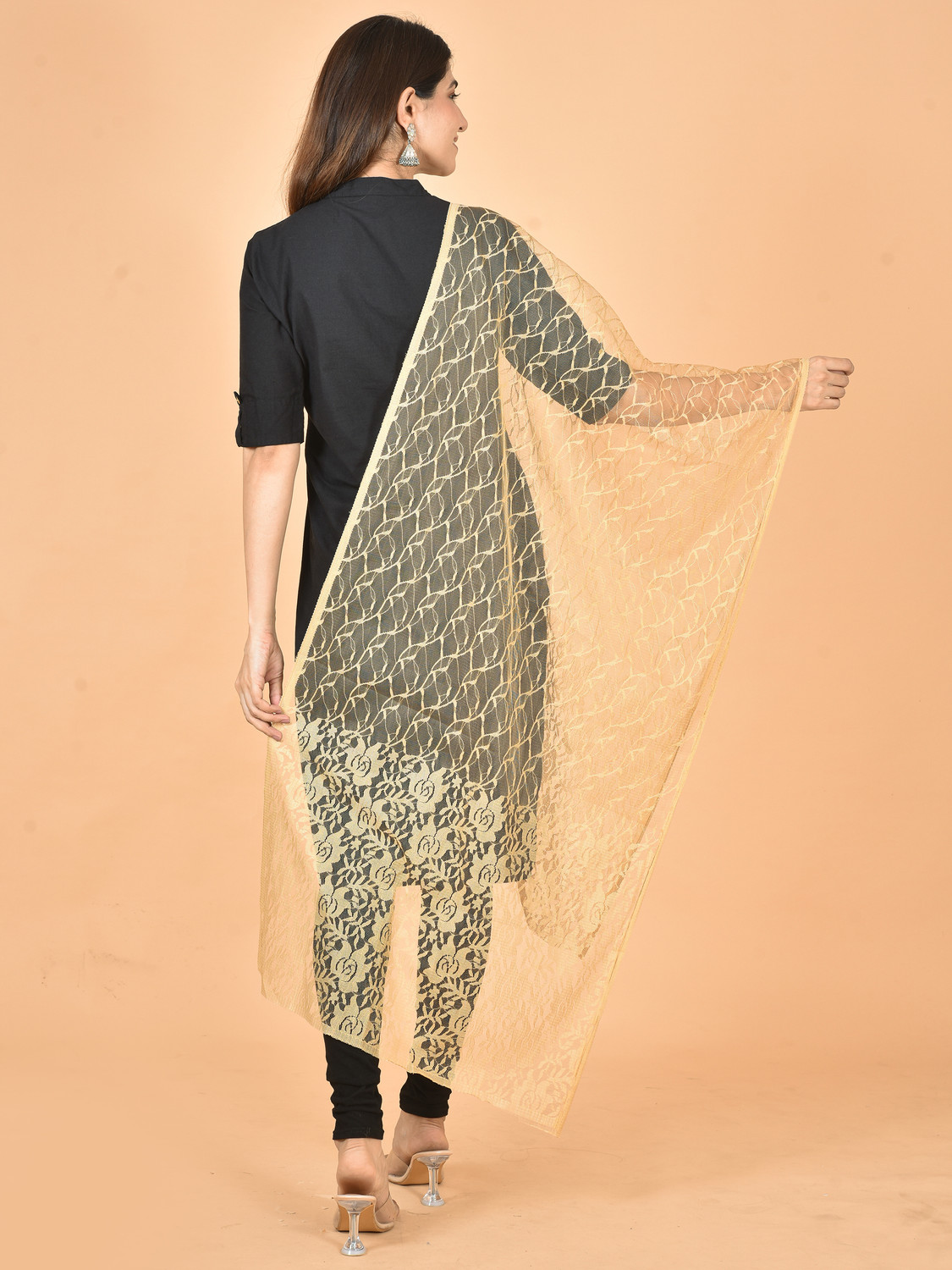 Image of LA FEMINAE Net Self Design Women Dupatta