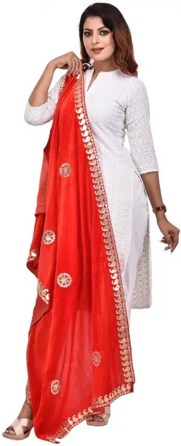 Trendz Hack Velvet Woven Red Women Dupatta