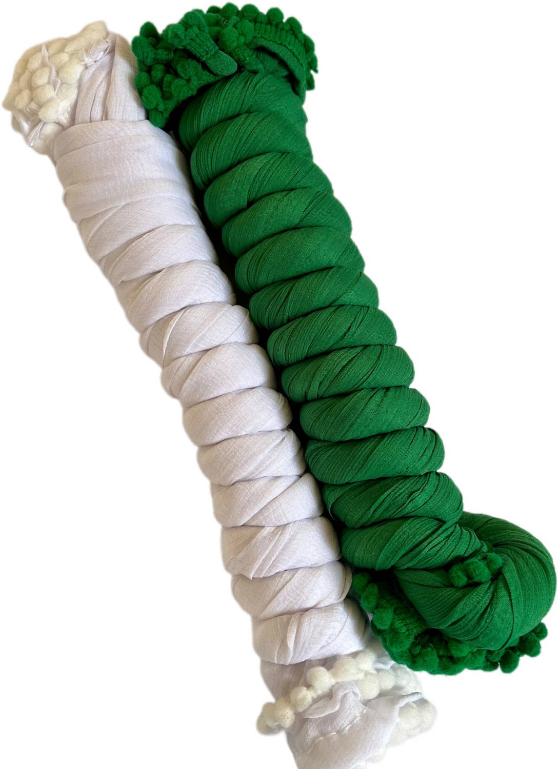 Hella Fashions Chiffon Solid Green, White Women Dupatta