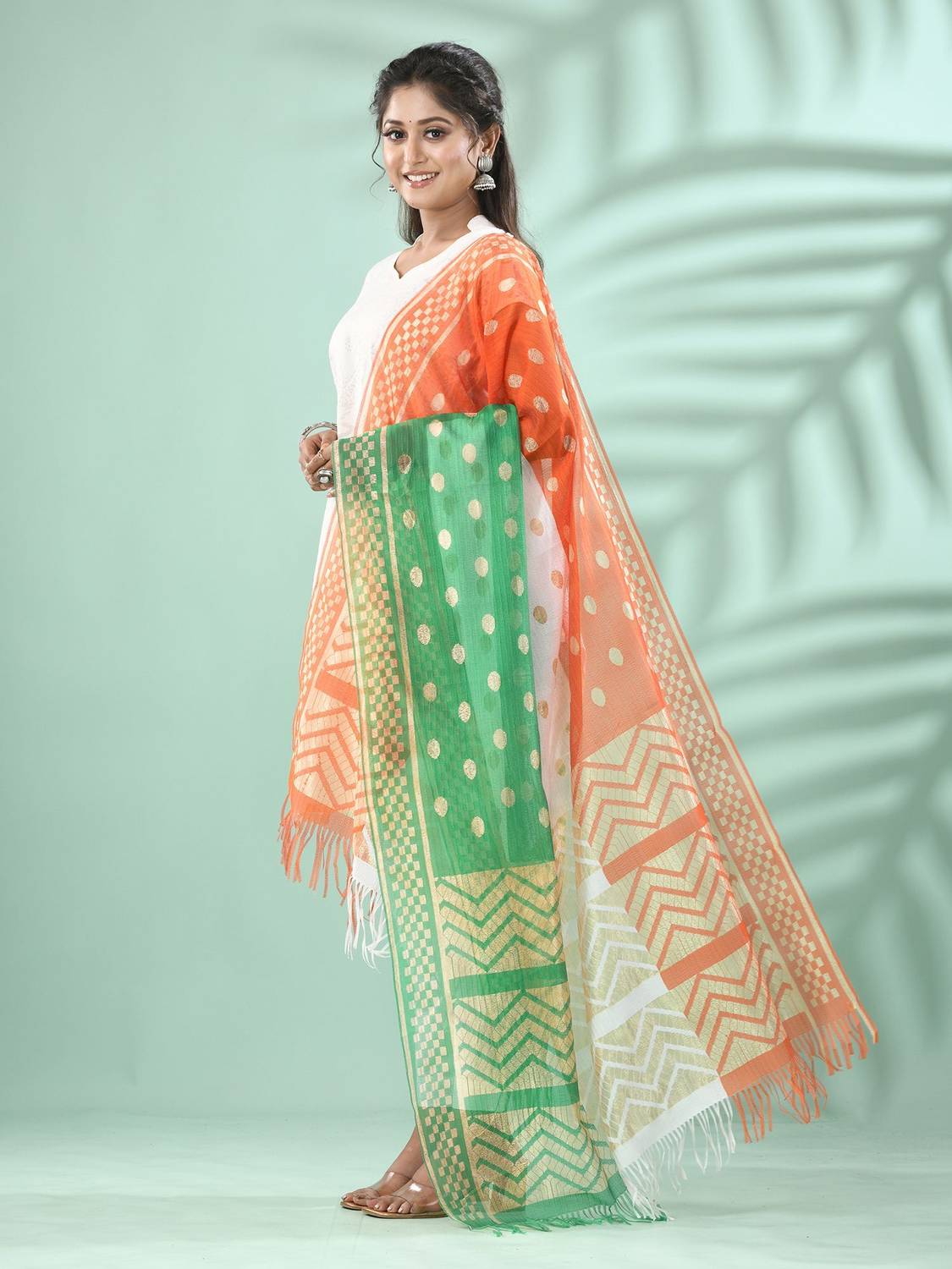 TANTLOOM Art Silk Polka Print Multicolor Women Dupatta