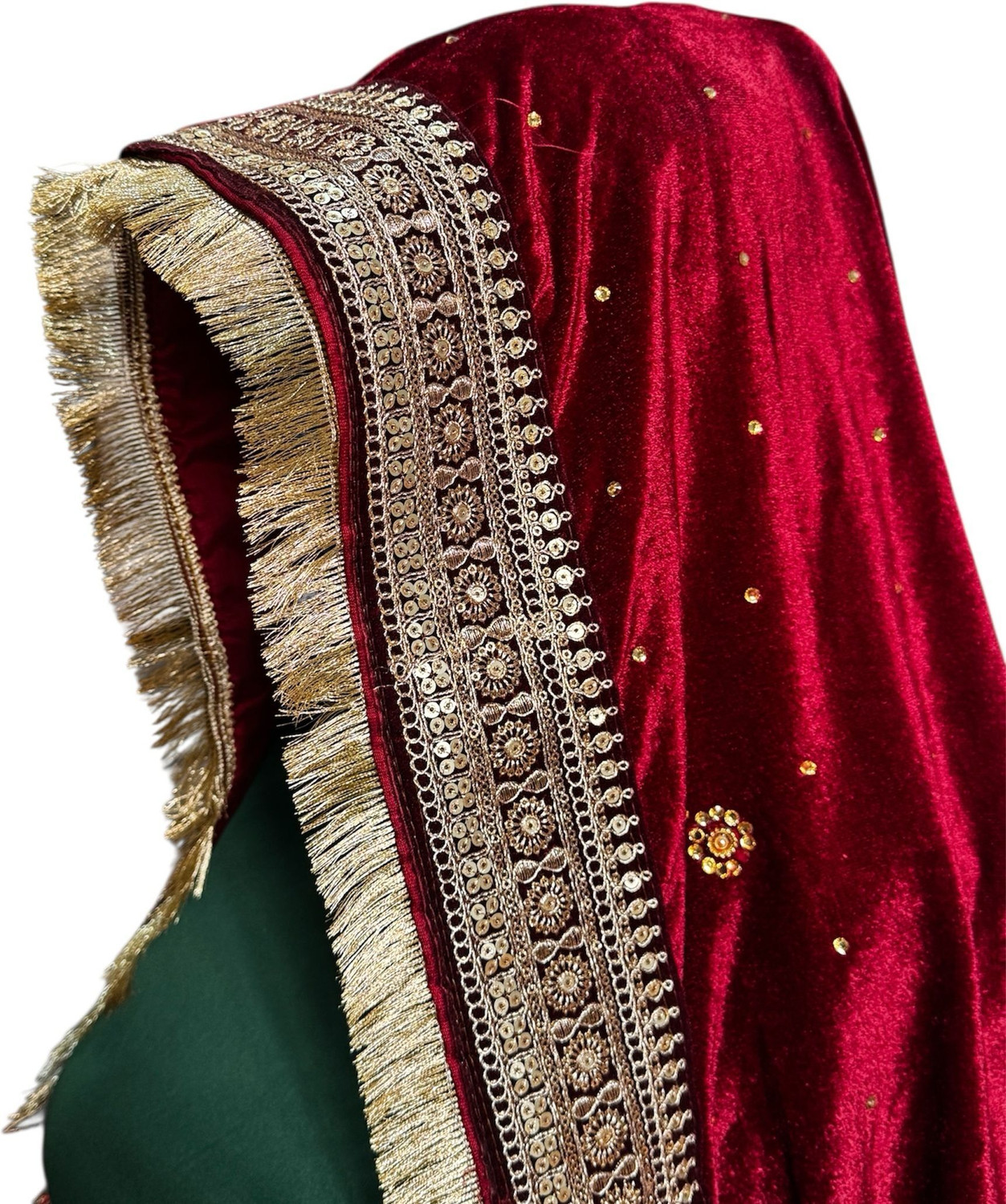 Image of PROURBAN Velvet Self Design Maroon Women Dupatta