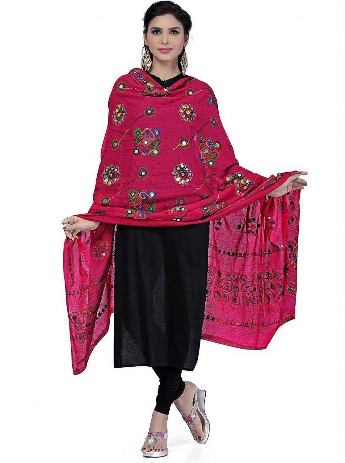 archana fashion club Pure Cotton Embroidered, Embellished Women Dupatta