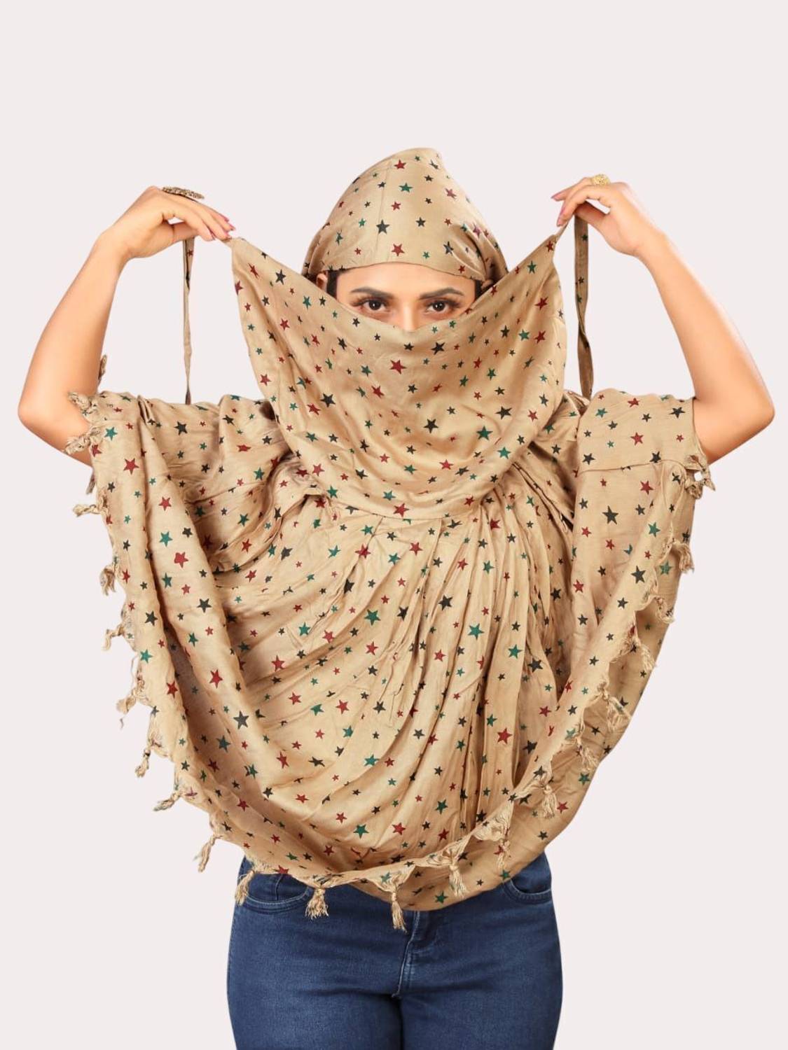 RJ CREATION Rayon Printed Beige Women Dupatta