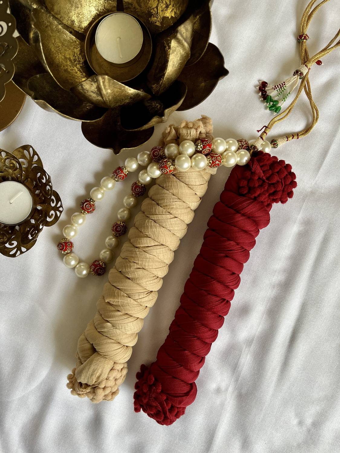 Hella Fashions Chiffon Solid Beige, Maroon Women Dupatta