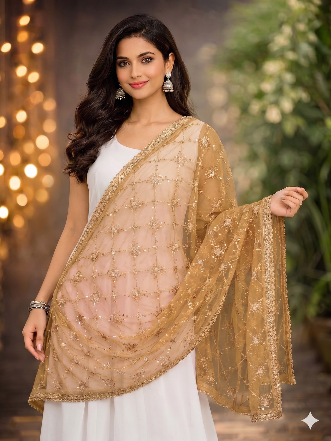 Image of Grace Fashion Net Embroidered Women Dupatta