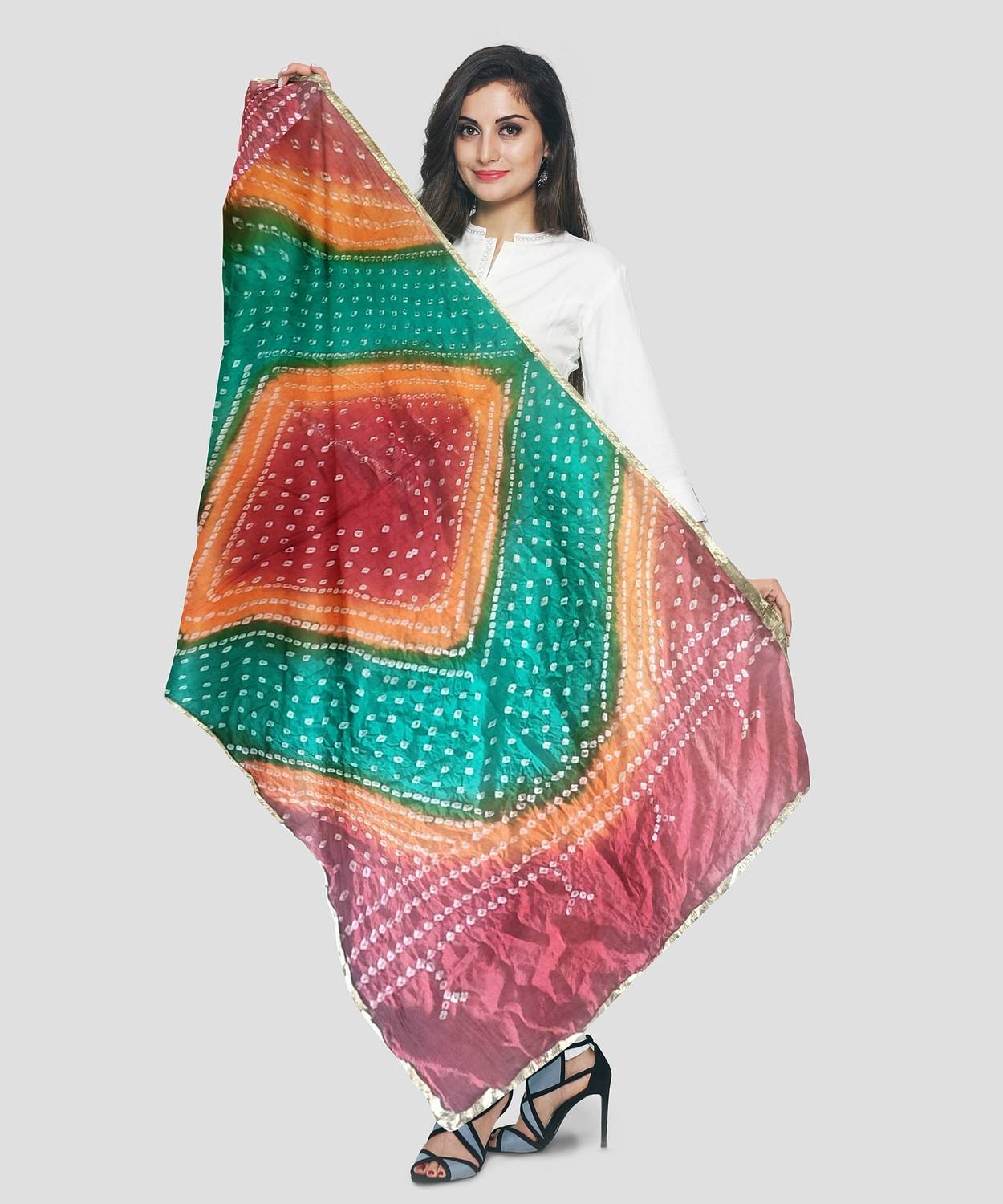 Barkati Art Silk Hand Painted Women Dupatta