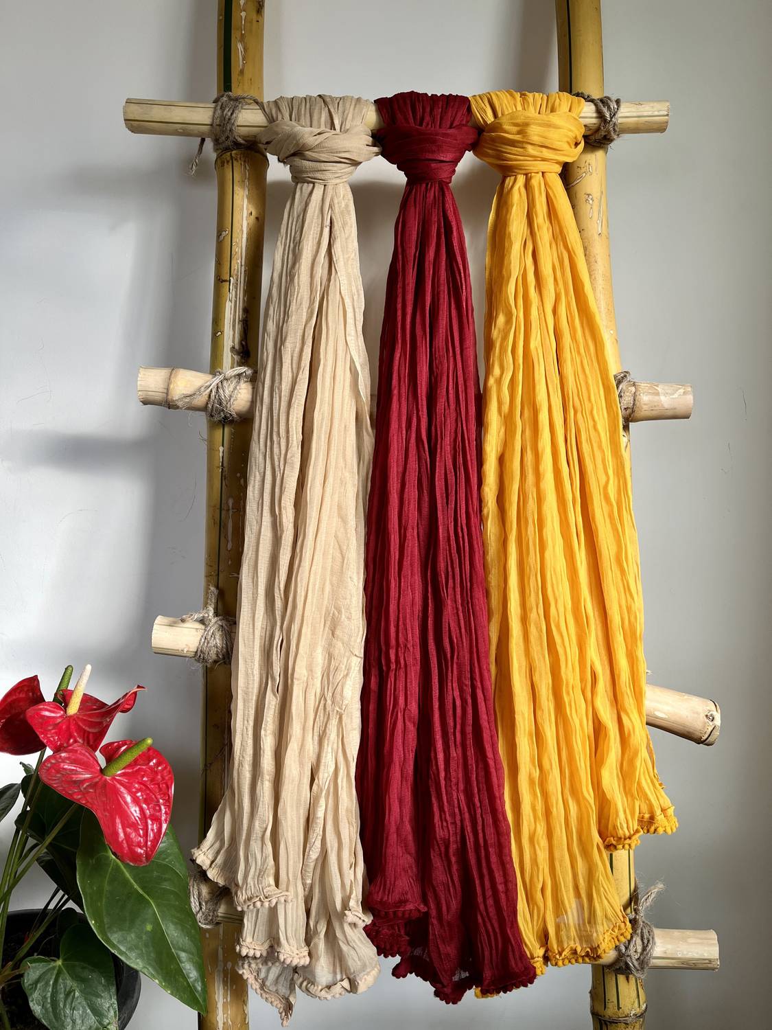 Hella Fashions Chiffon Solid Beige, Maroon, Yellow Women Dupatta